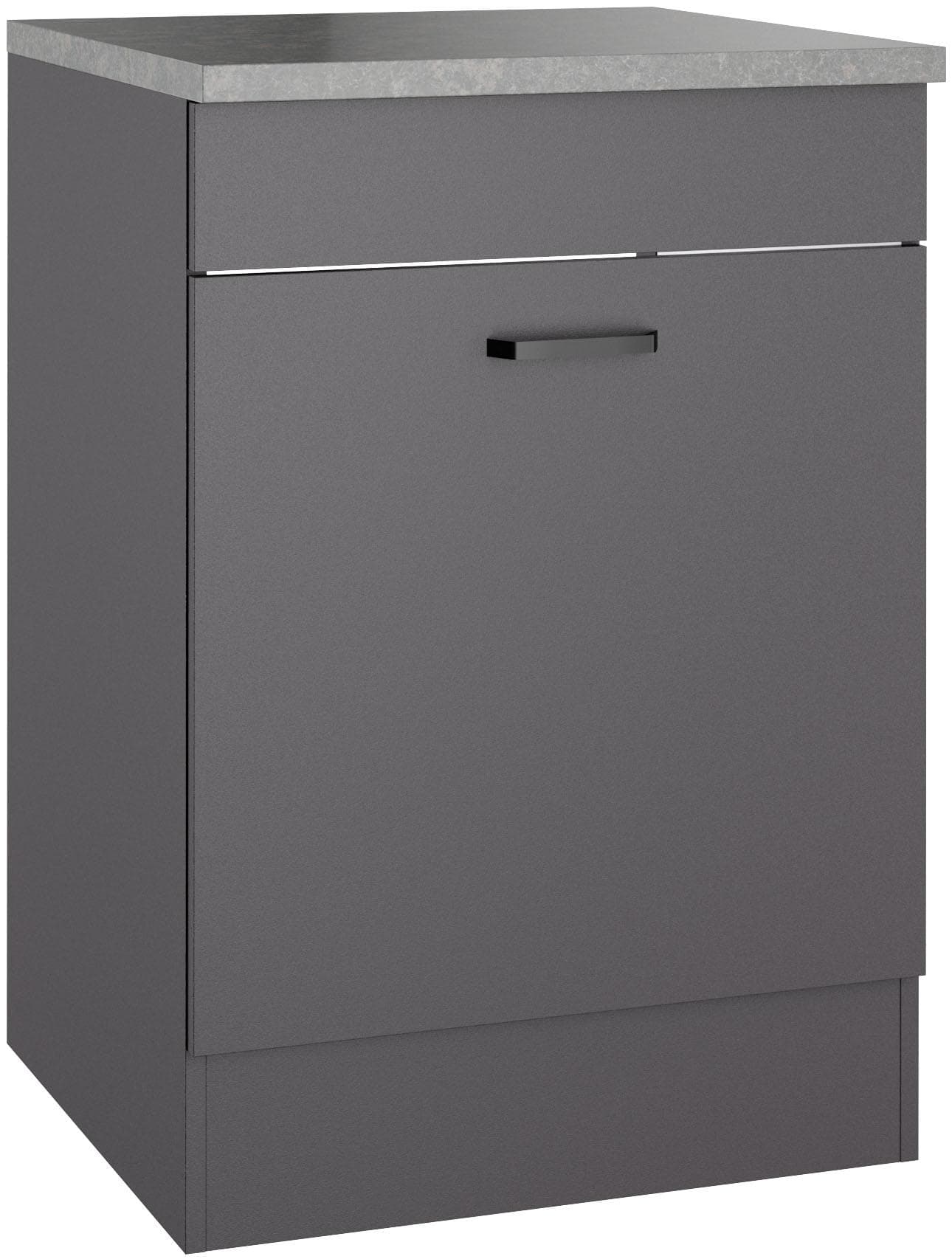 Spülenschrank OPTIFIT OPTImulti Anthrazit Matt Schublade