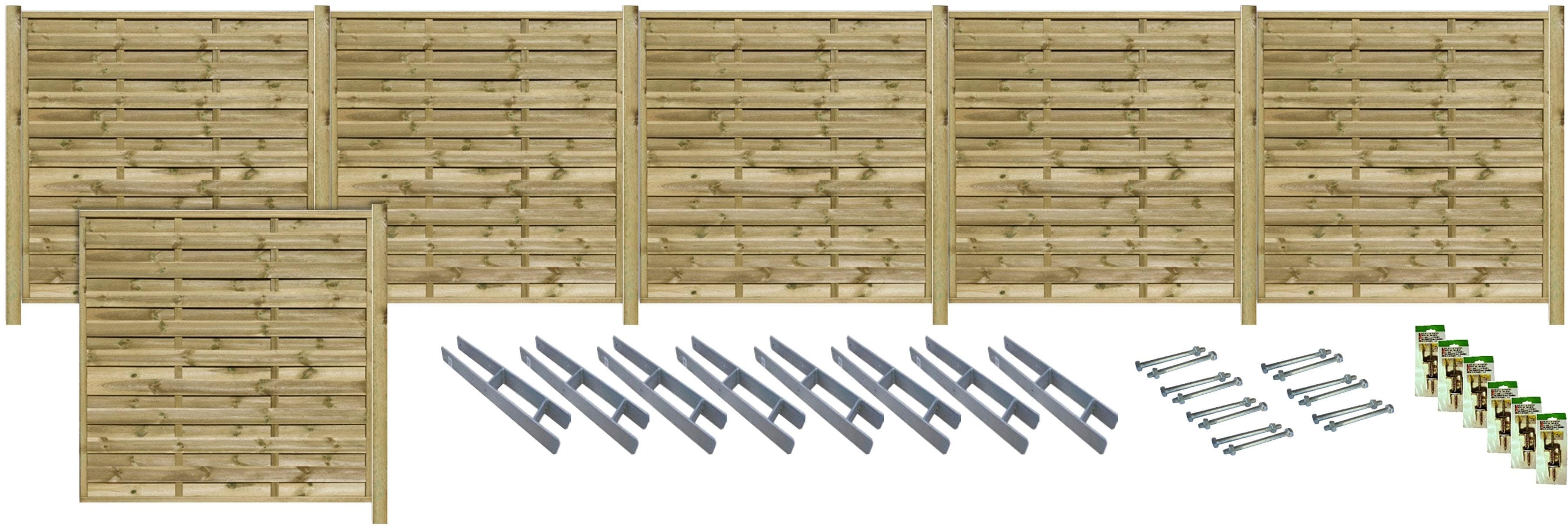 TETZNER & JENTZSCH Sichtschutzelement EDMONTON 4 Beige Massivholz