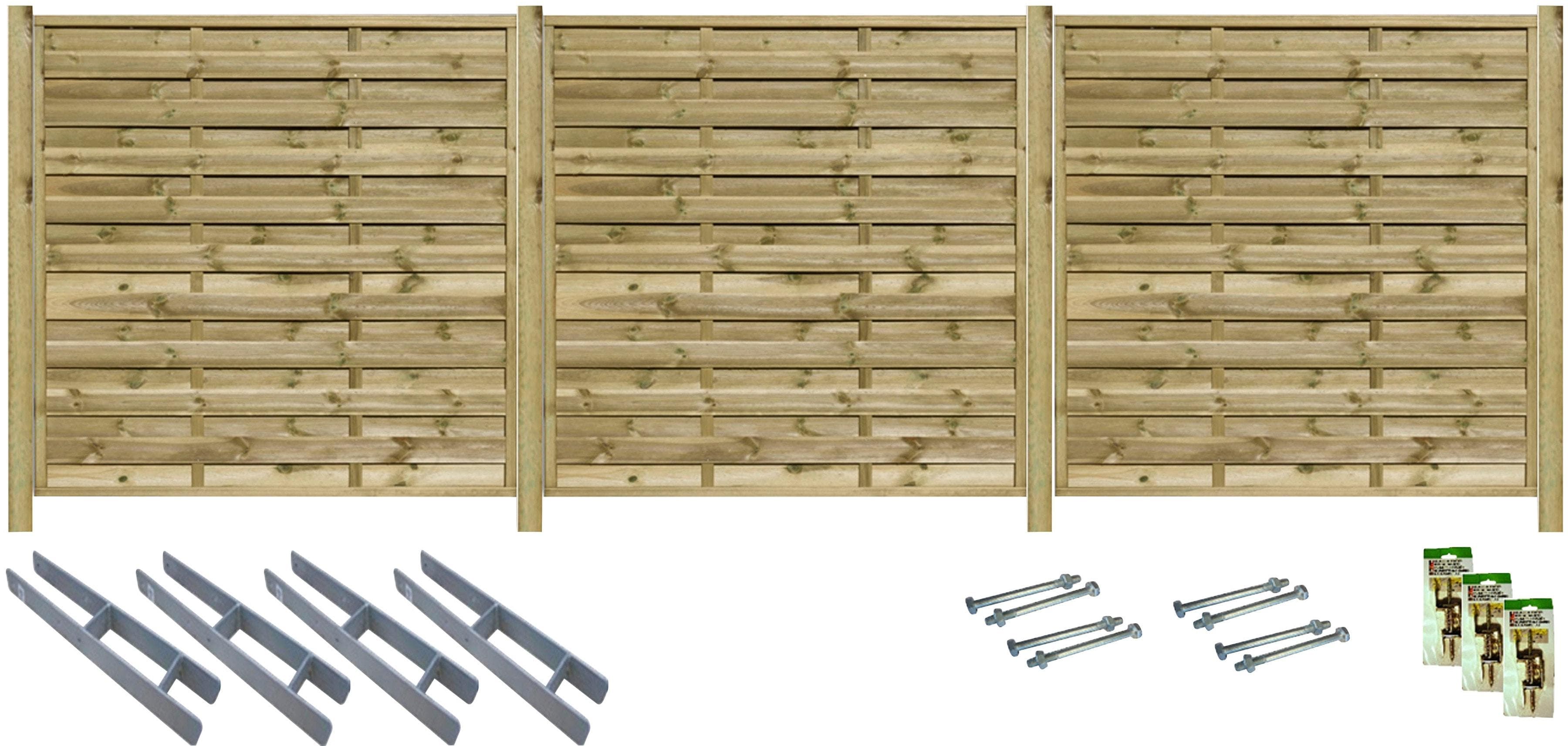 Sichtschutzelement TETZNER & JENTZSCH EDMONTON 1 Beige Massivholz