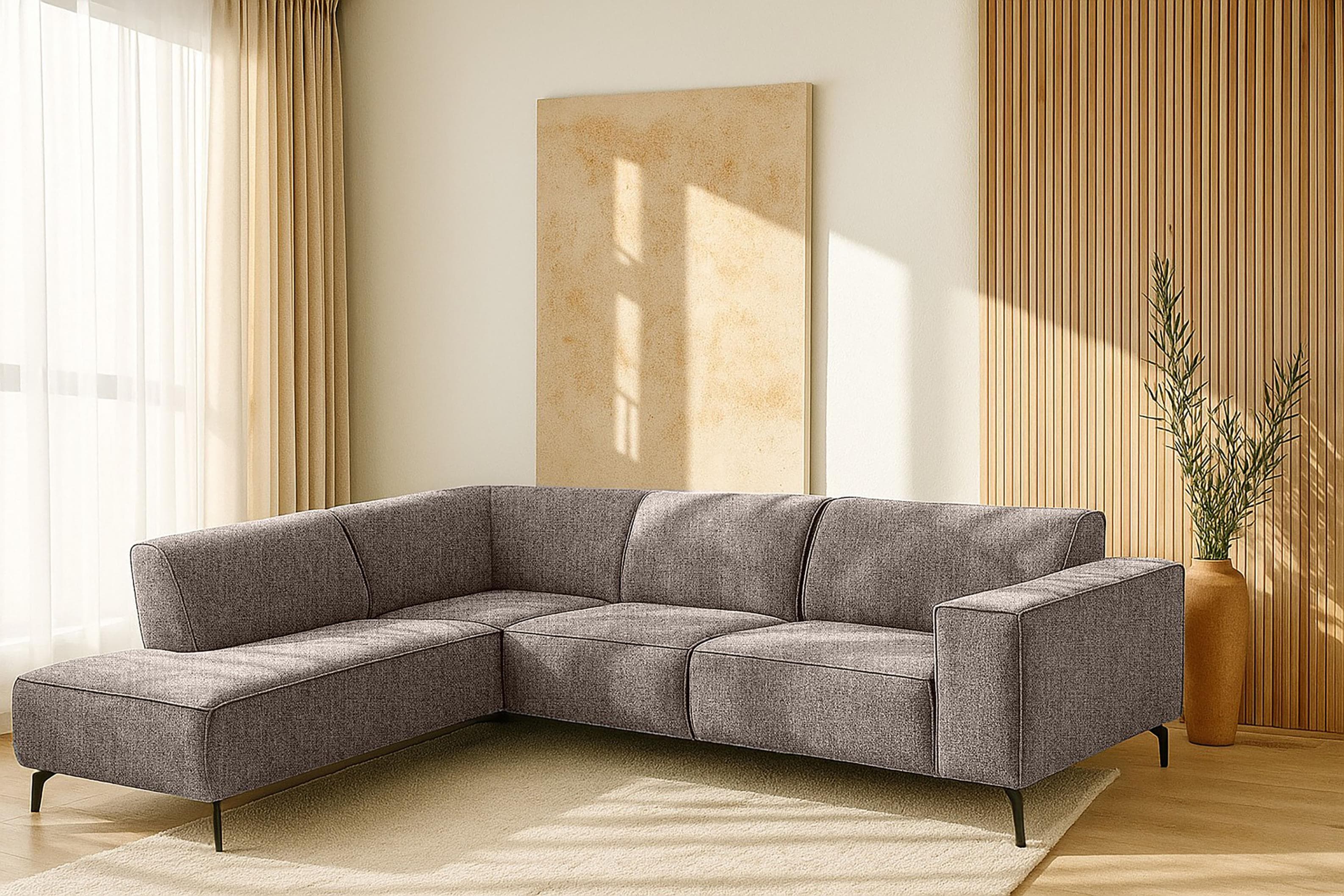 HOME AFFAIRE Ecksofa LORCAN mit Metallfüßen und Ottomane
