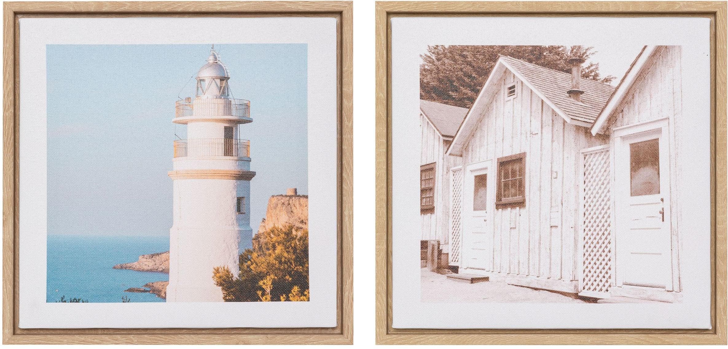Creativ home Bild mit Rahmen Deko-Bild Sights, 2 St, mit schönen Motiven