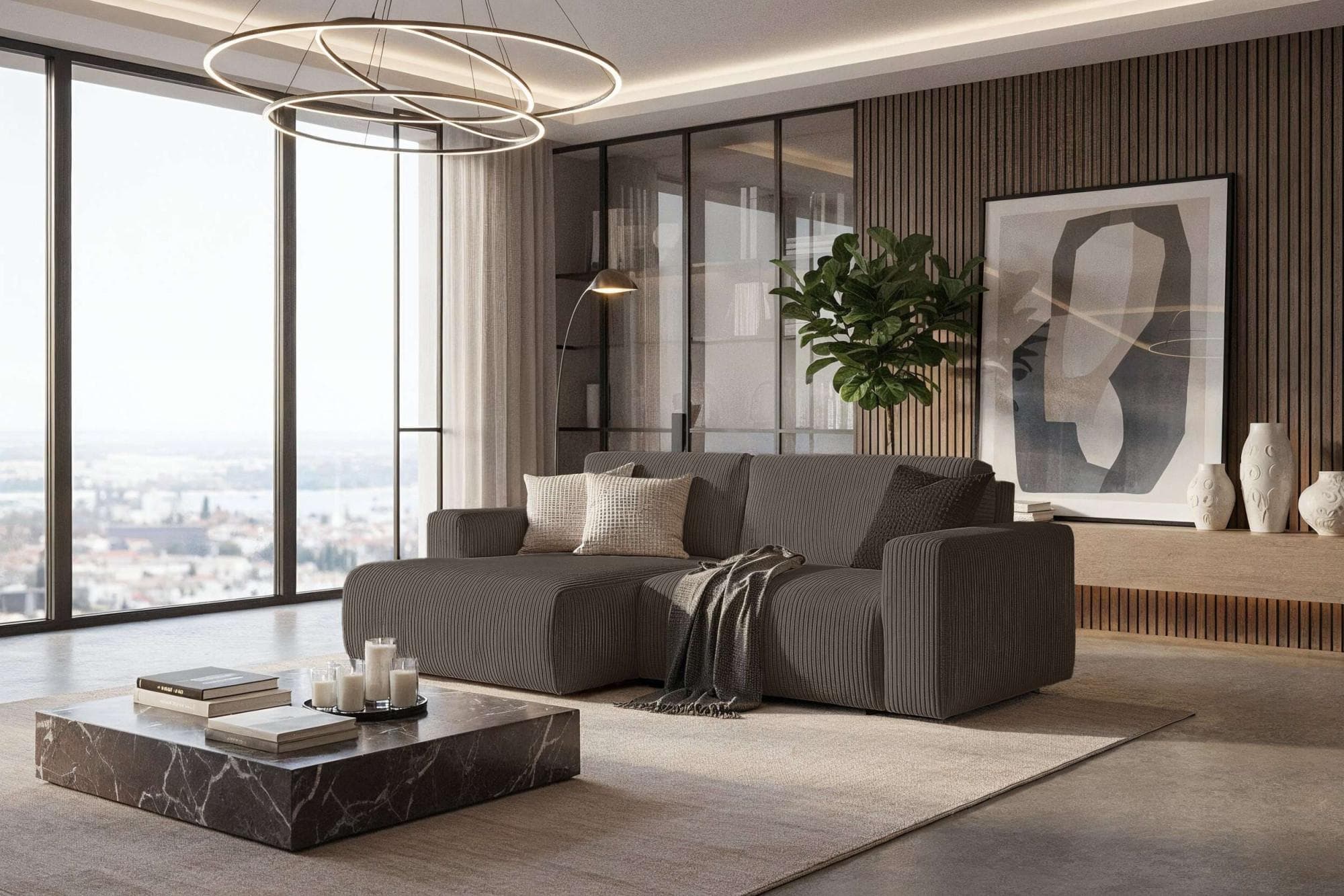 Schlafsofa HOME AFFAIRE Noord Schlafecksofa Cord Braun