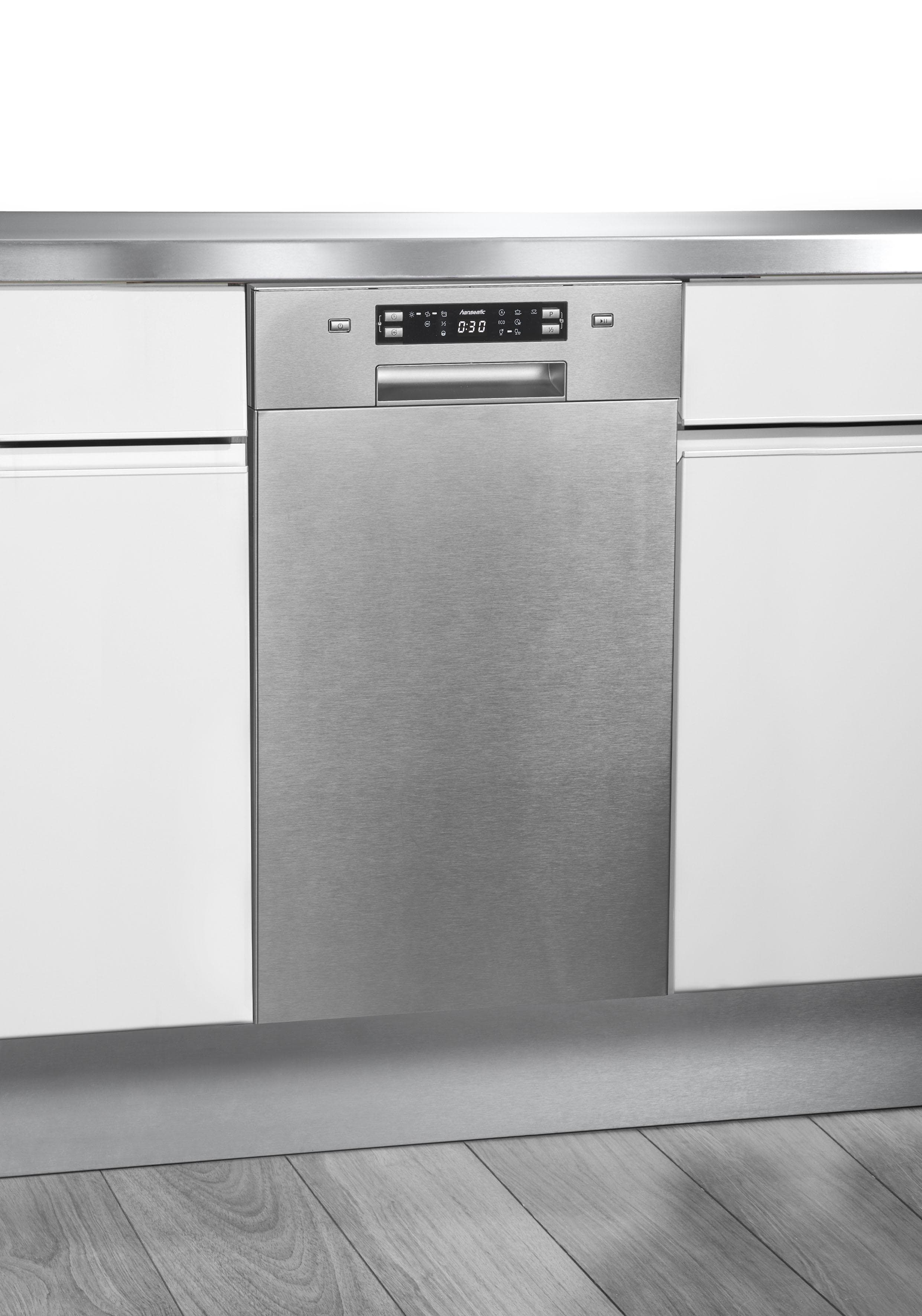 HANSEATIC Unterbaugeschirrspüler HGU4582D10J7710EI Silber AutoOpen-Trocknung