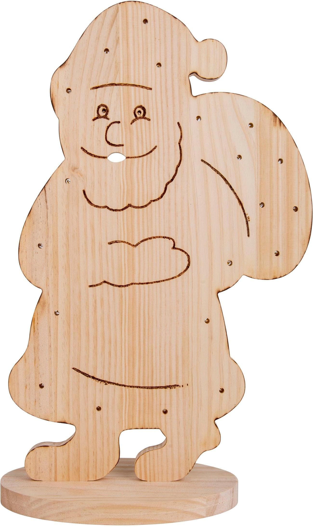 NÄVE LED Santa Weihnachtsdeko Holz Beige 80cm