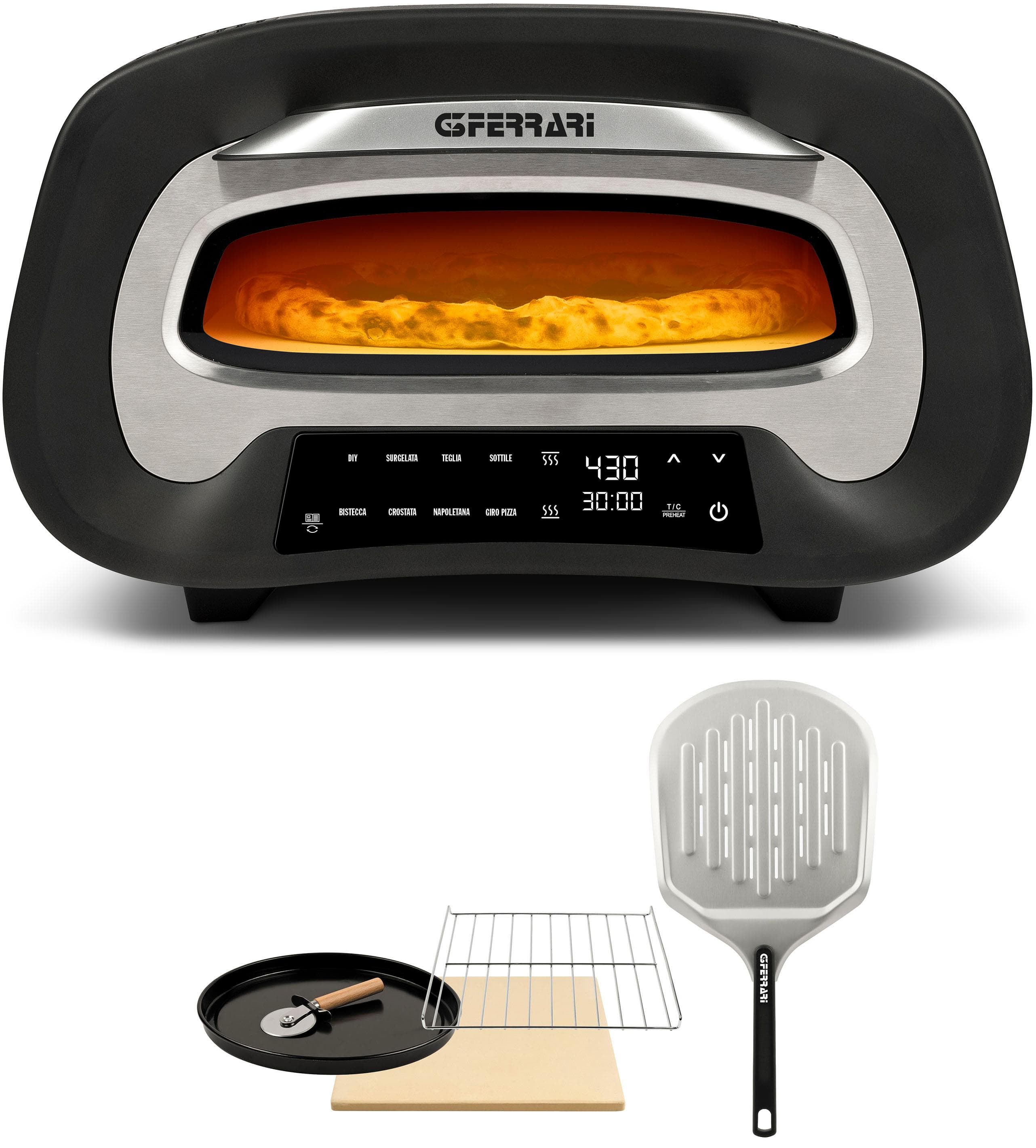 G3FERRARI Pizzaofen G'10186 G3Ferrari bis 430 C - Pizza in 120 Sek., DIY- Programm Schwarz