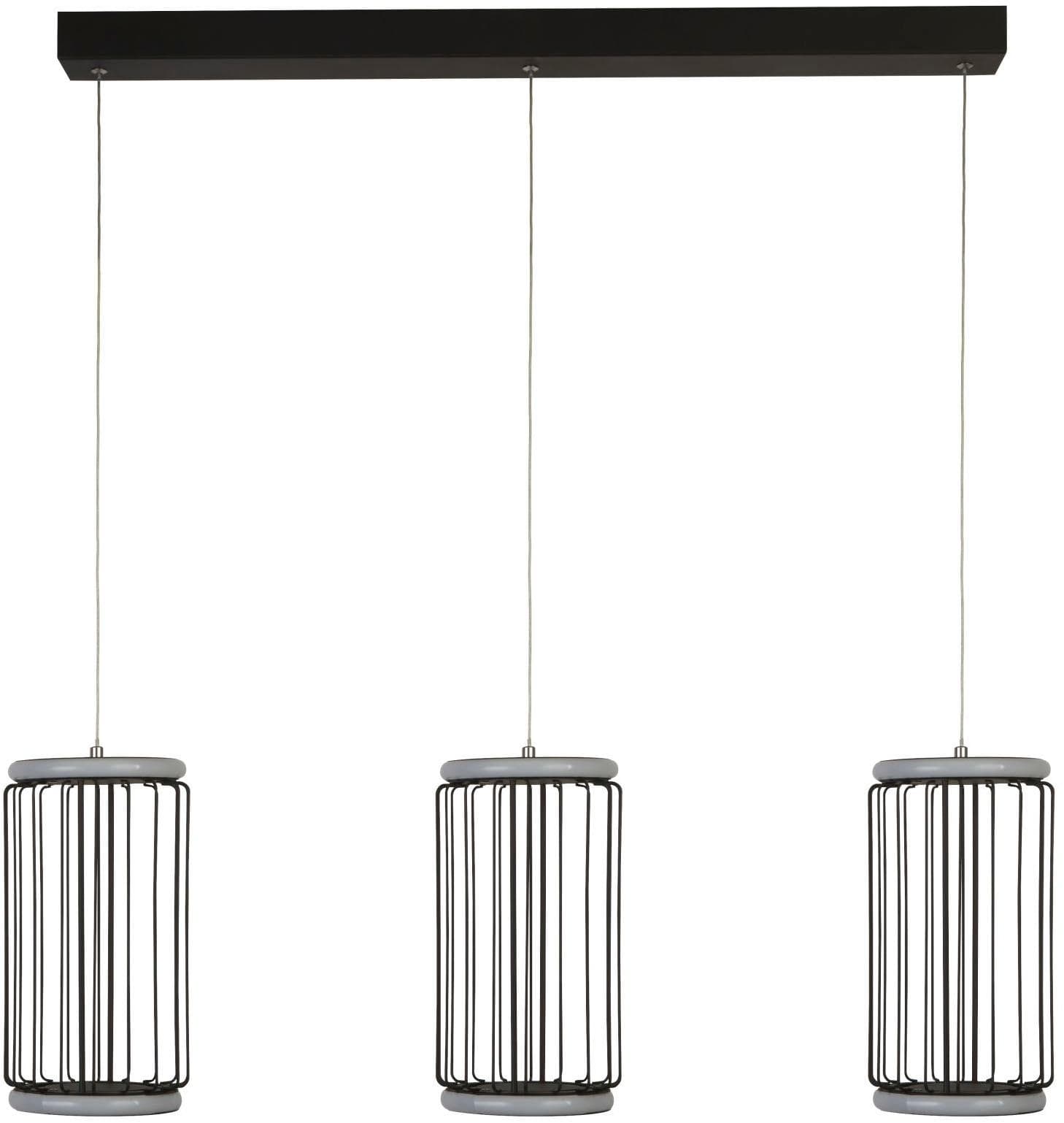 LED-Pendelleuchte Cage 3-flammig Schwarz 3-flammig