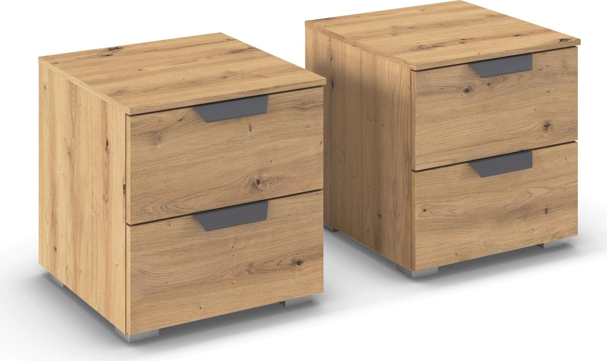 Nachtkommode RAUCH Costa Set mit Metallgriffen Eiche Artisan