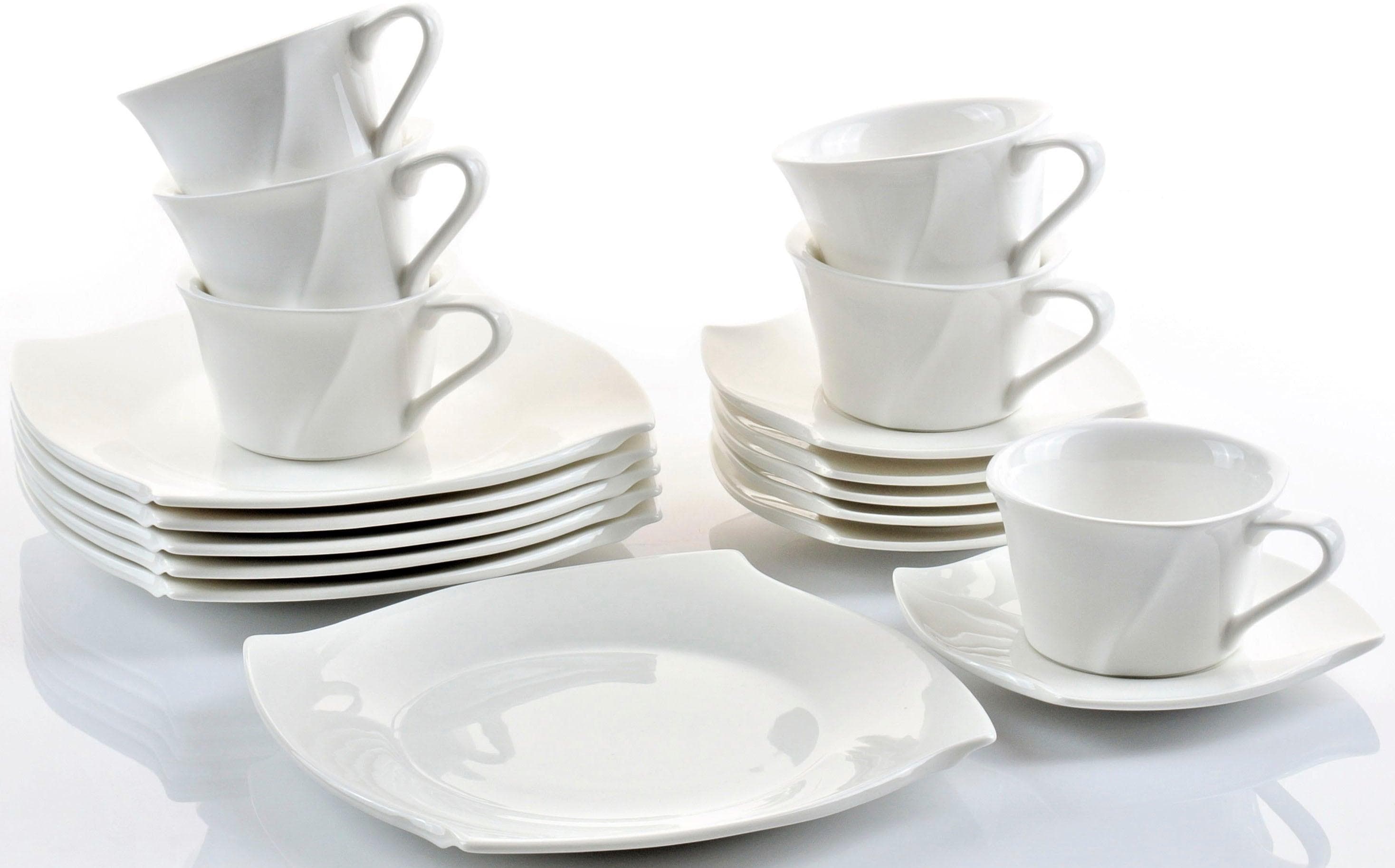 Kaffeeservice RETSCH ARZBERG Geschirr-Set Service Emotion Weiß 18-tlg. Porzellan