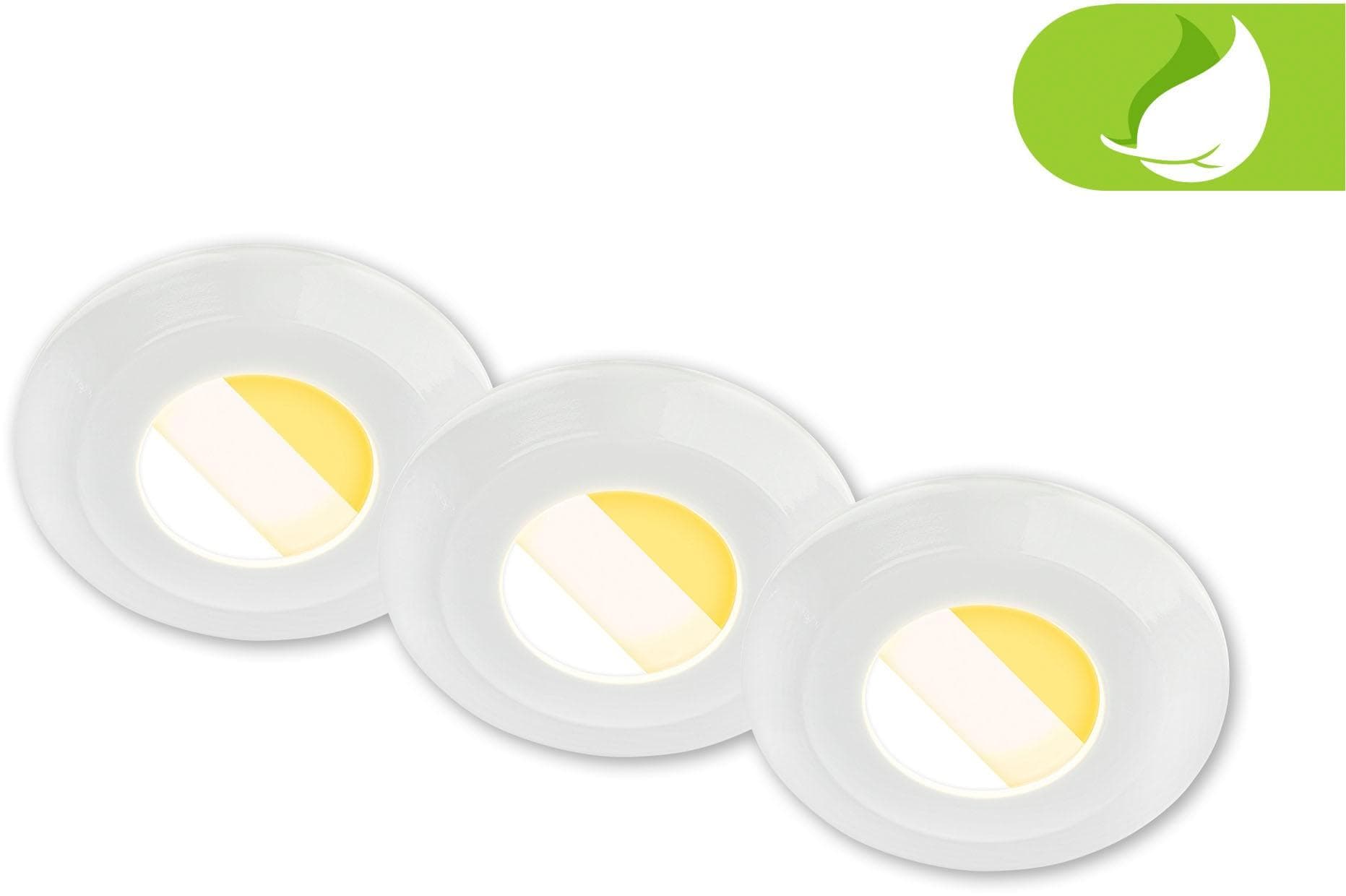 Briloner LED-Einbauleuchte Klira Weiß 3er-Set IP44
