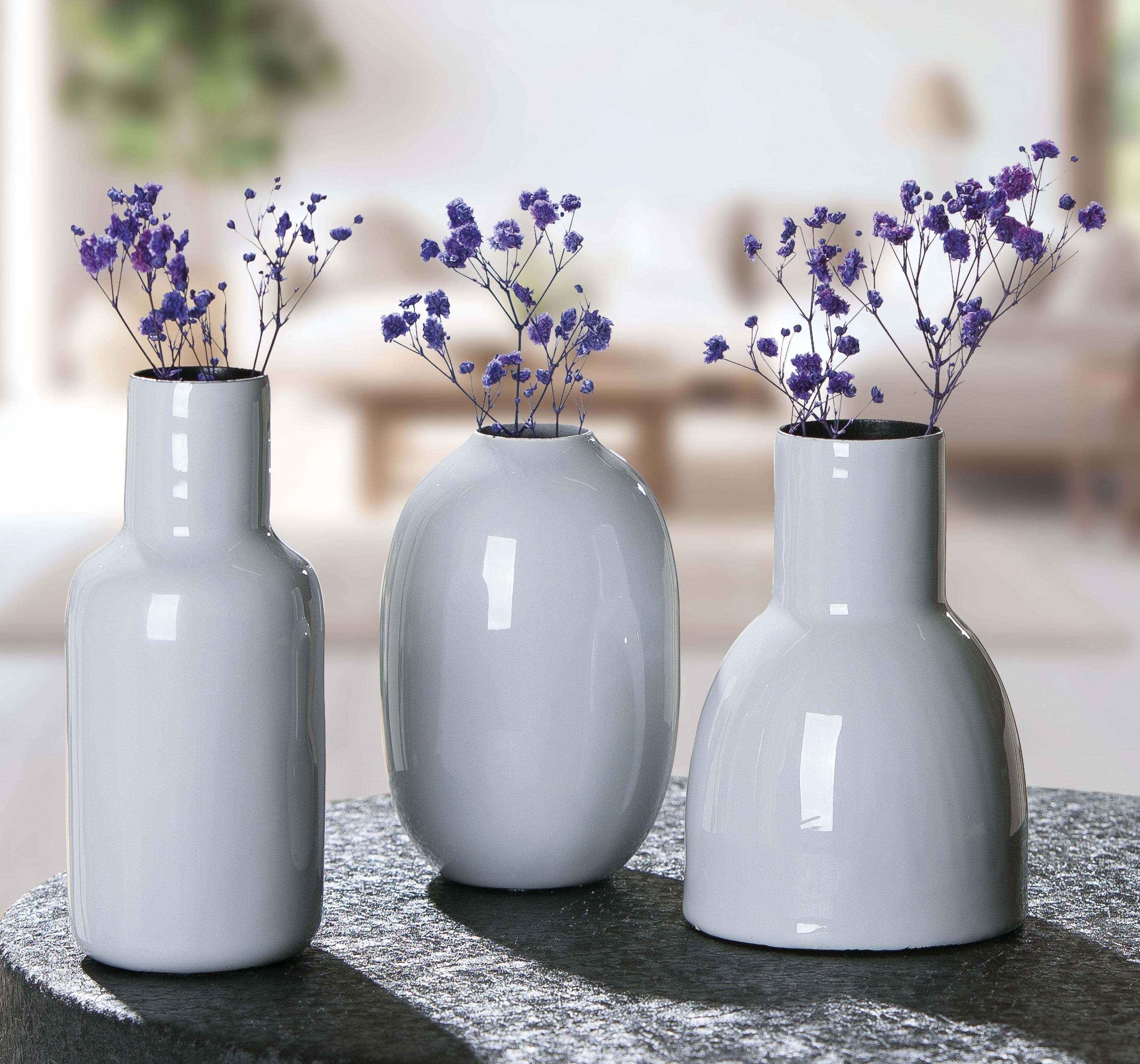 Tischvase S.OLIVER 3er Set Piccolo Grau Metall