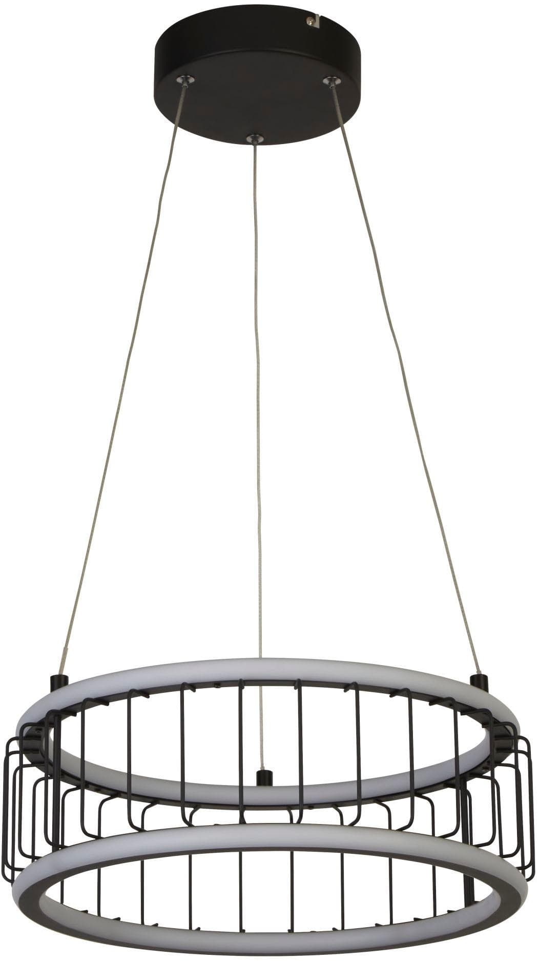 LED-Hängeleuchte Cage Ø 38cm Schwarz Searchlight