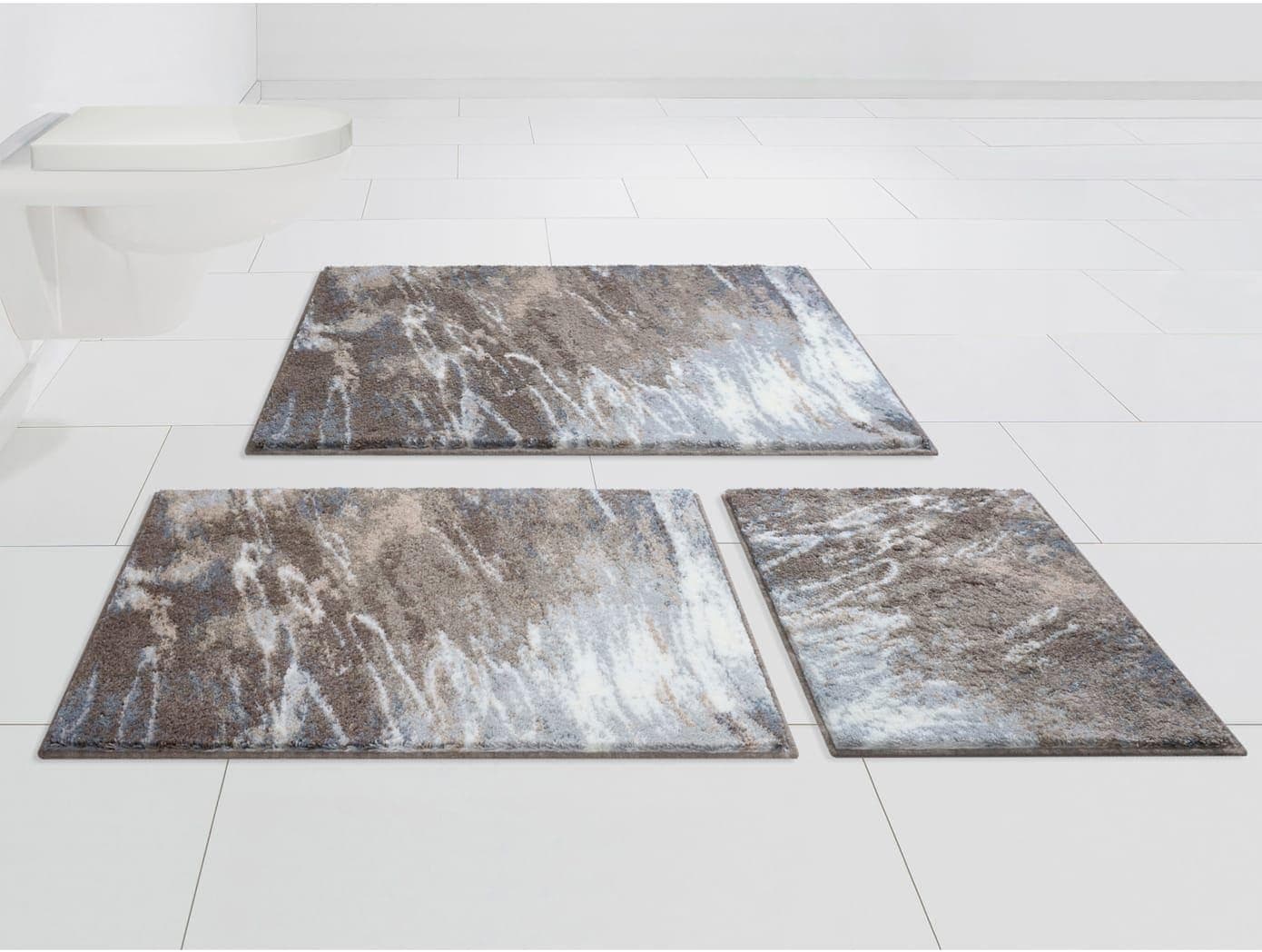 GRUND Badematte Magma Grau Taupe Polyacryl Rutschfest