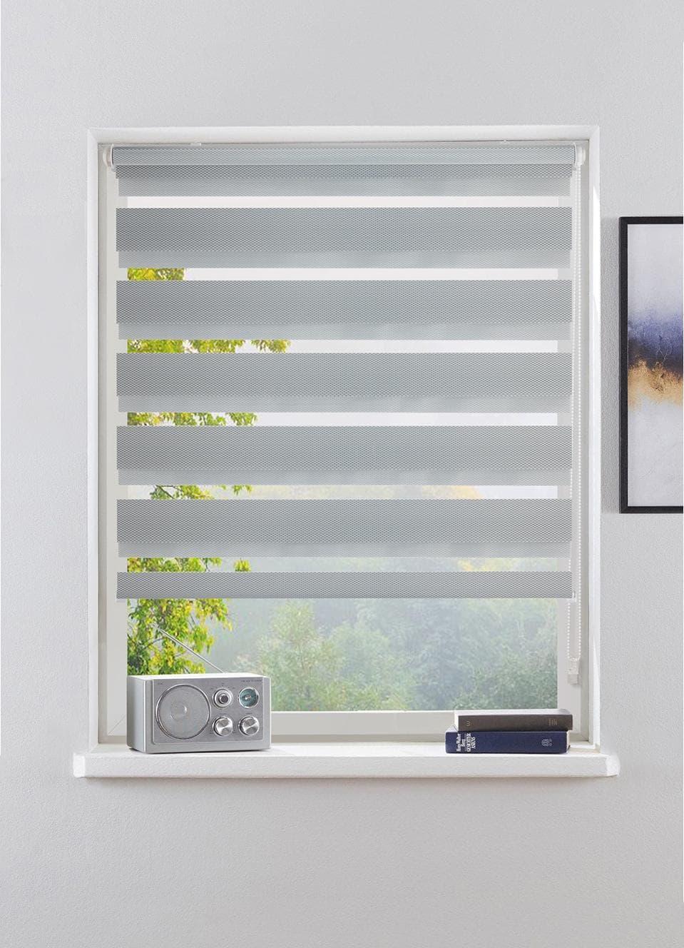 Doppelrollo Bruno Banani Kian Hellgrau Klemmfix