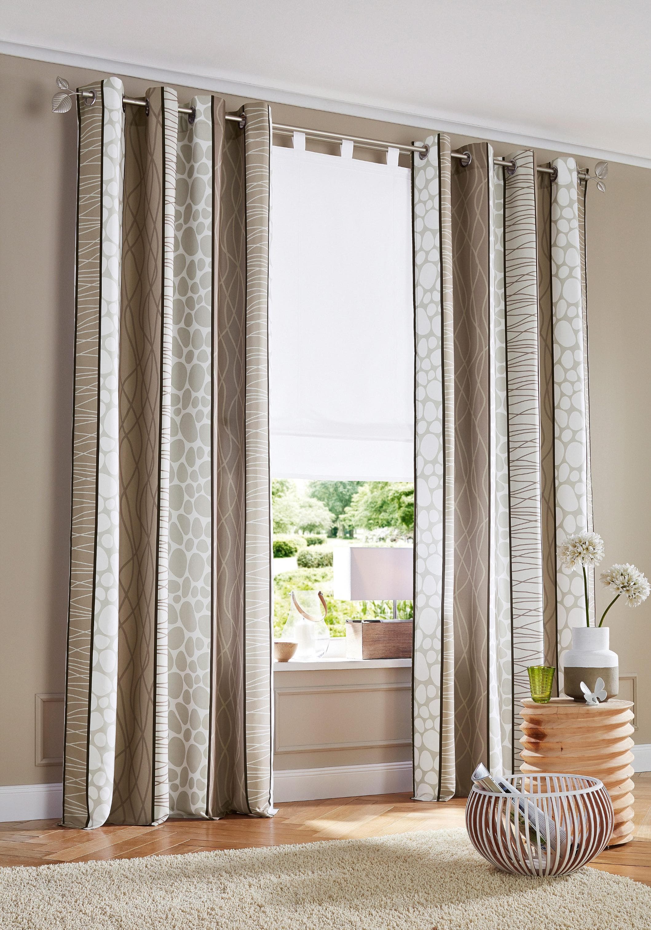 Vorhang MY HOME "Gosen" Grau/Braun Längsstreifen