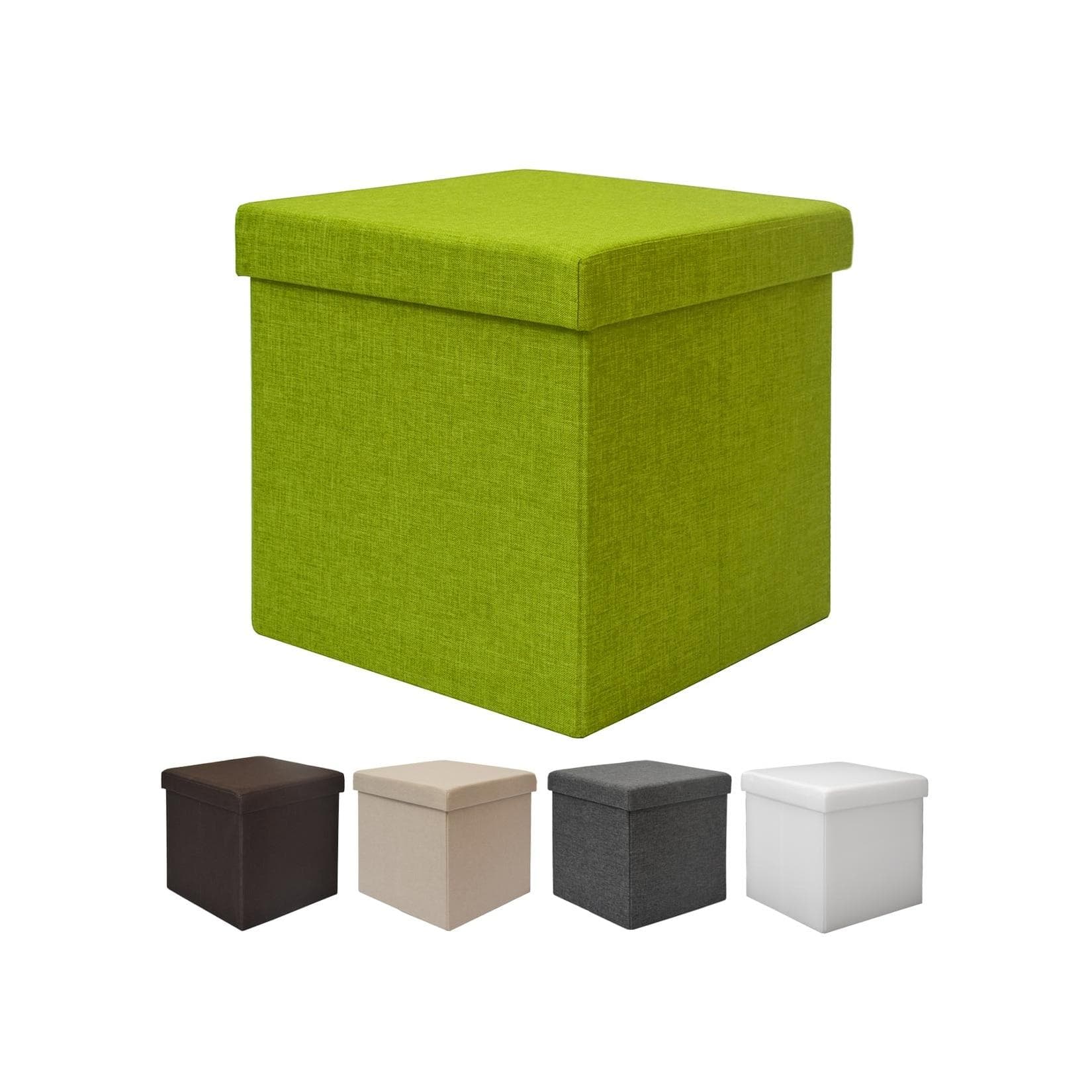 Sitzwürfel faltbar 38x38cm Sitzhocker Polsterhocker 42L Stauraum Ottomane Grün