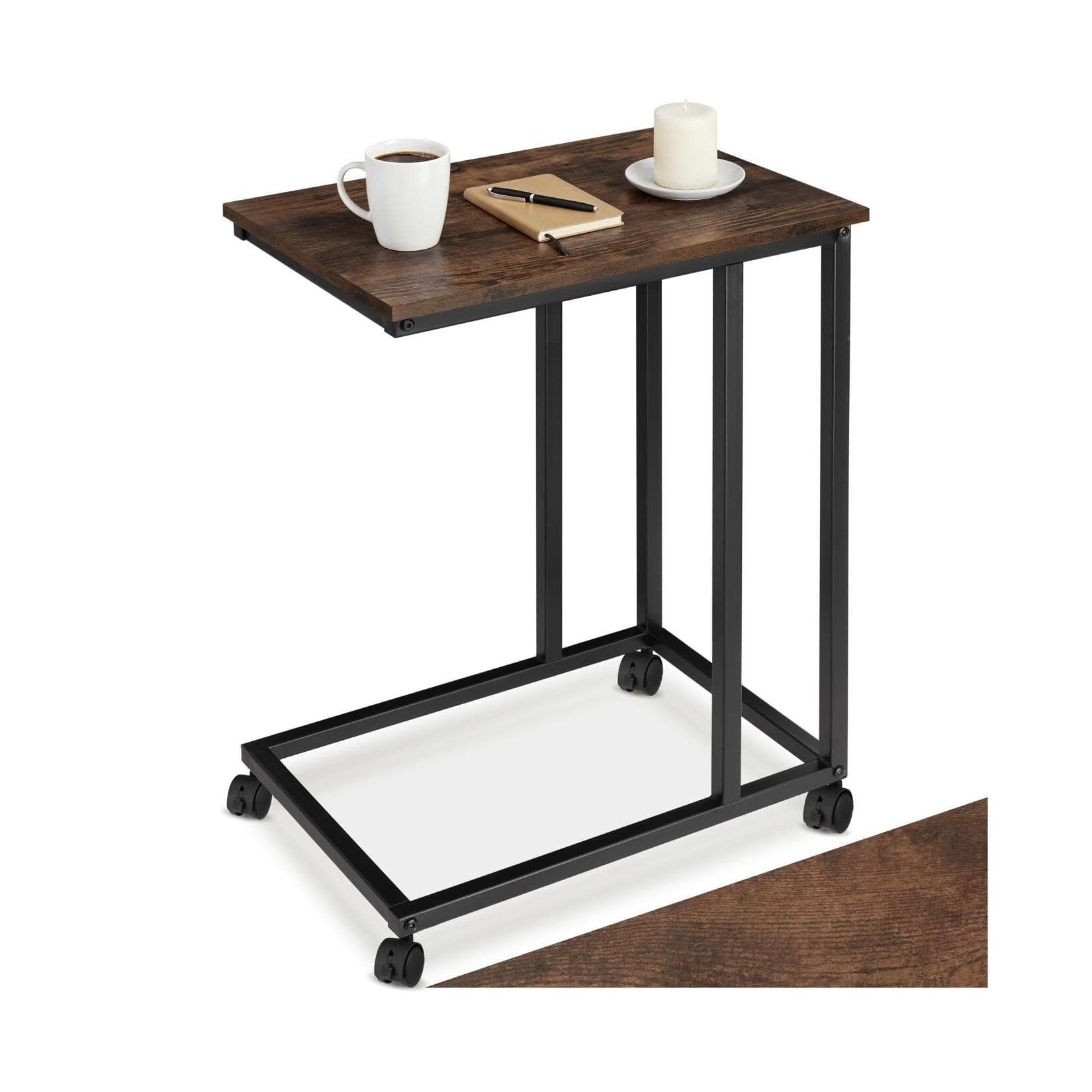 TecTake Beistelltisch Industrial Style C-Form