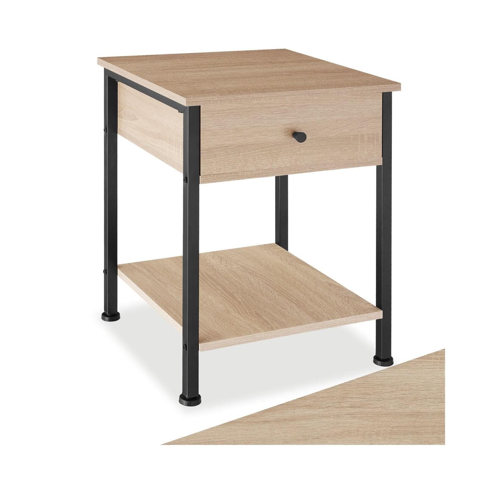tectake® Nachttisch Industrial Style 2 Ablagen und Schublade