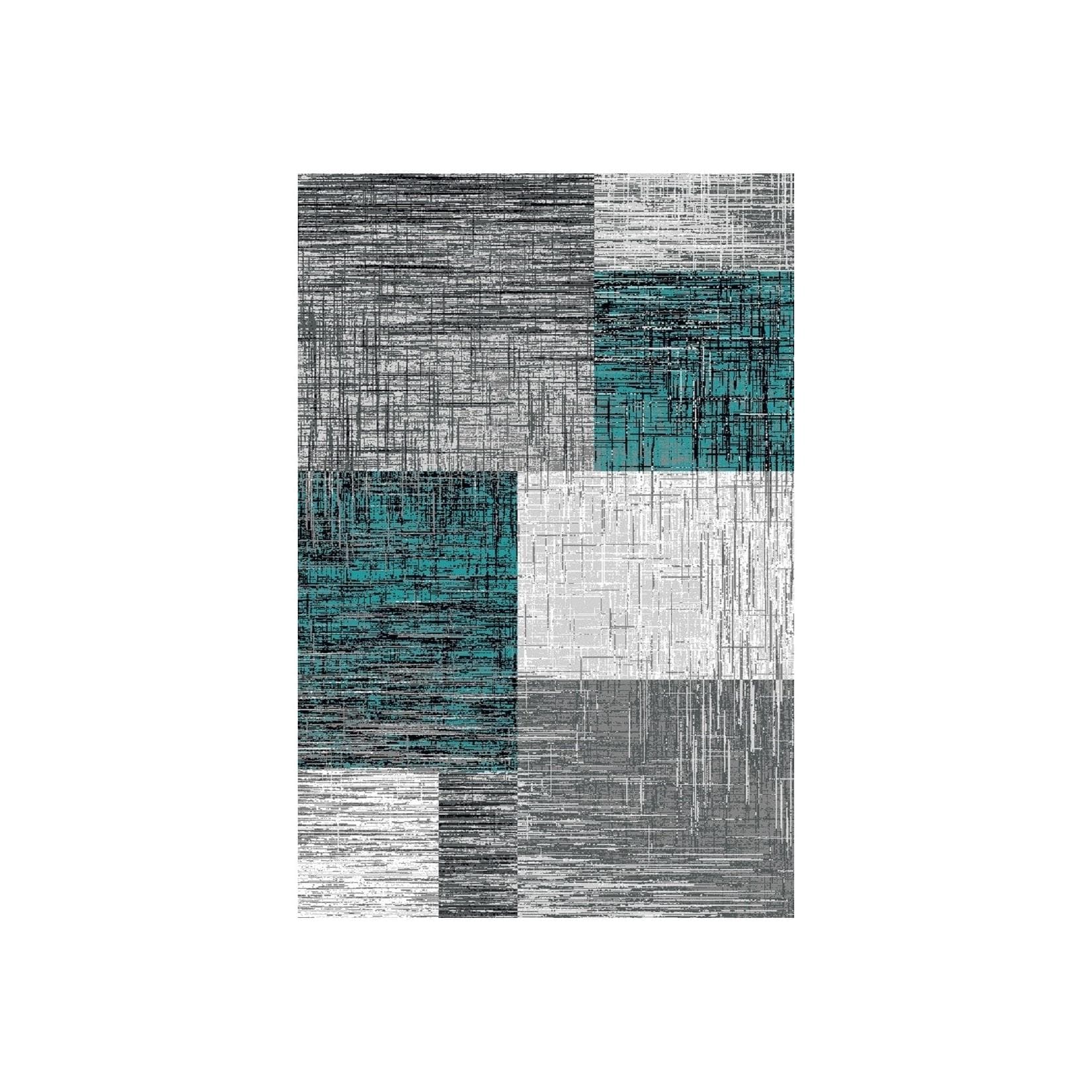 Homtex Designer Teppich Modern Kariert Meliert Wohnzimmer