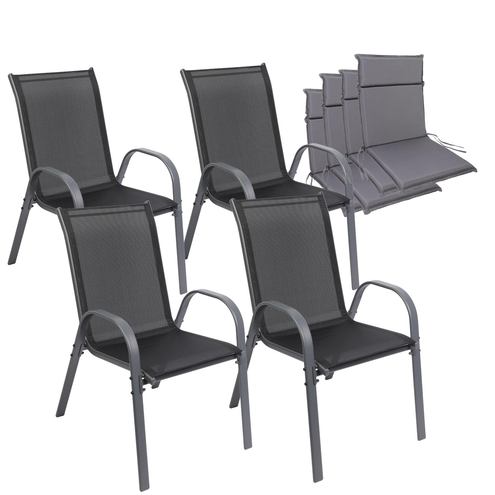 Albatros Gartenstühle 4er Set Kuba mit Sitzauflage