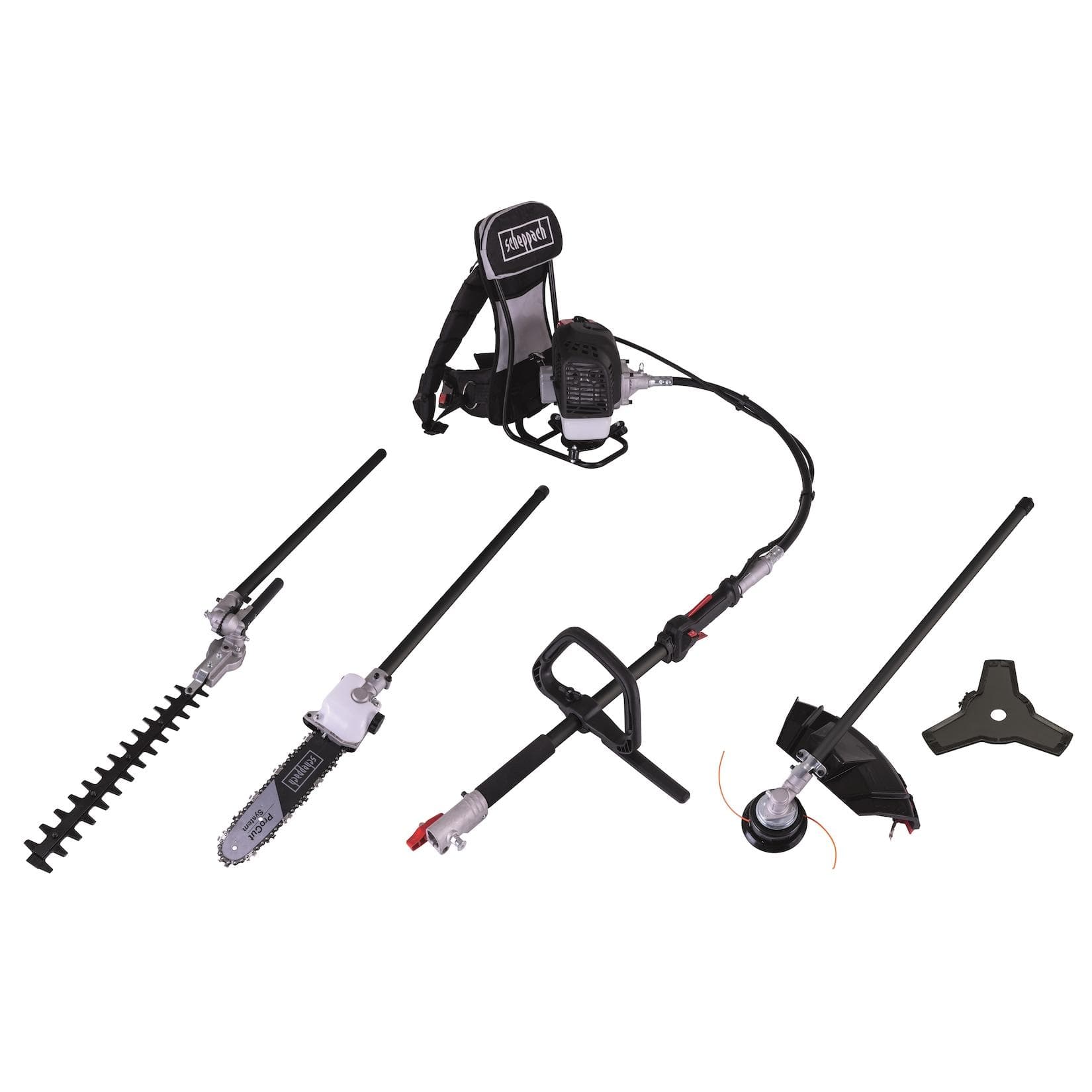 Scheppach Benzin-Motorsense MFH5300-4BP 4in1 ProCut Multifunktionsgerät