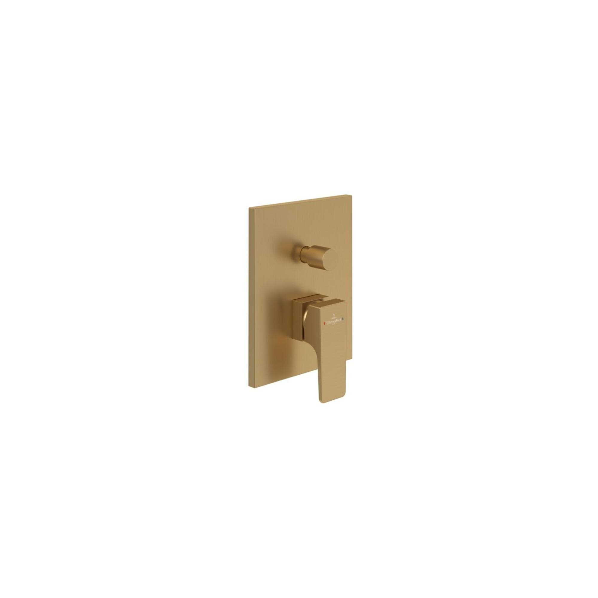 Villeroy und Boch Architectura Square Unterputz-Einhebel-Wannenarmatur Wandmontage Brushed Gold