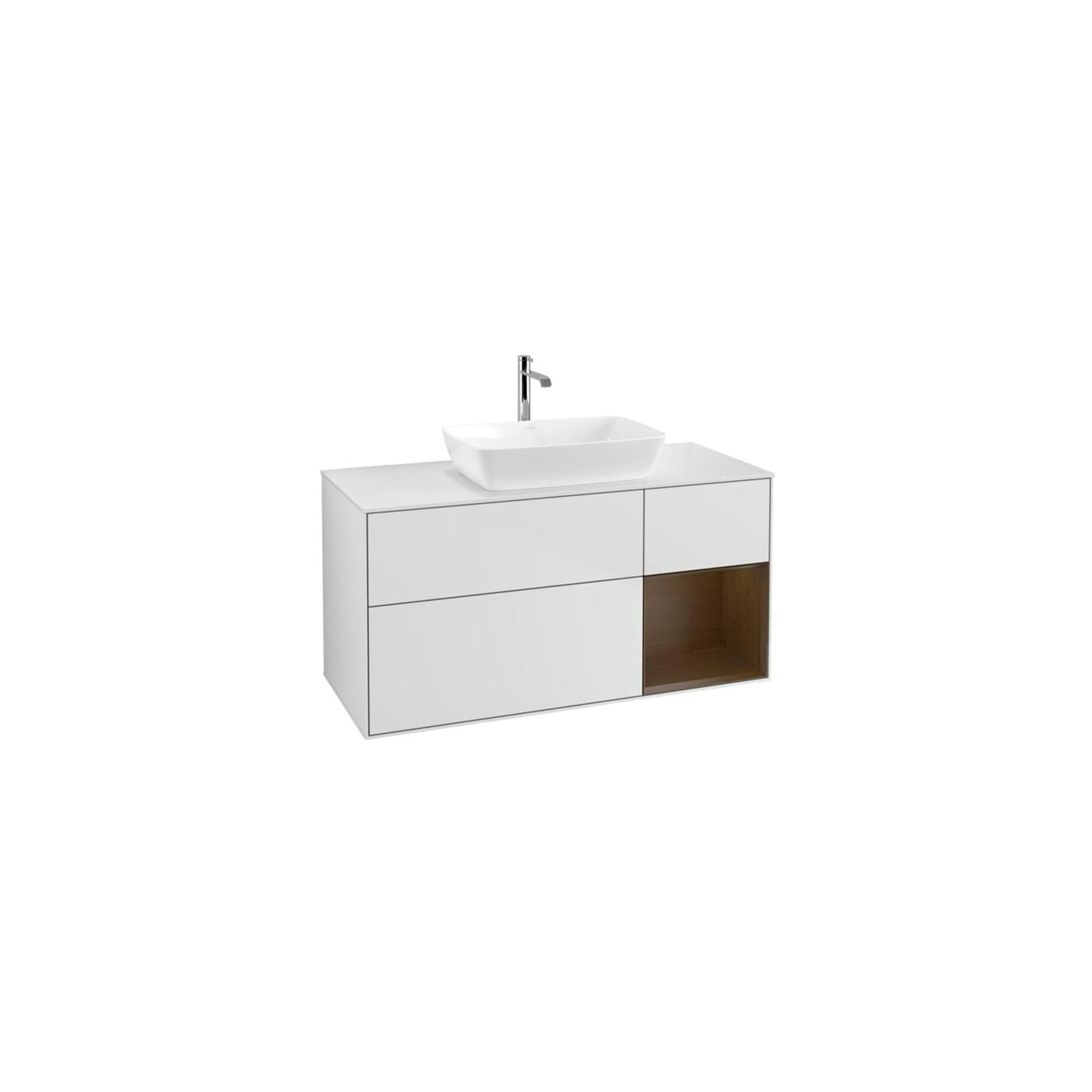 Villeroy und Boch Finion Waschtischunterschrank 120cm Walnut Veneer LED-Beleuchtung