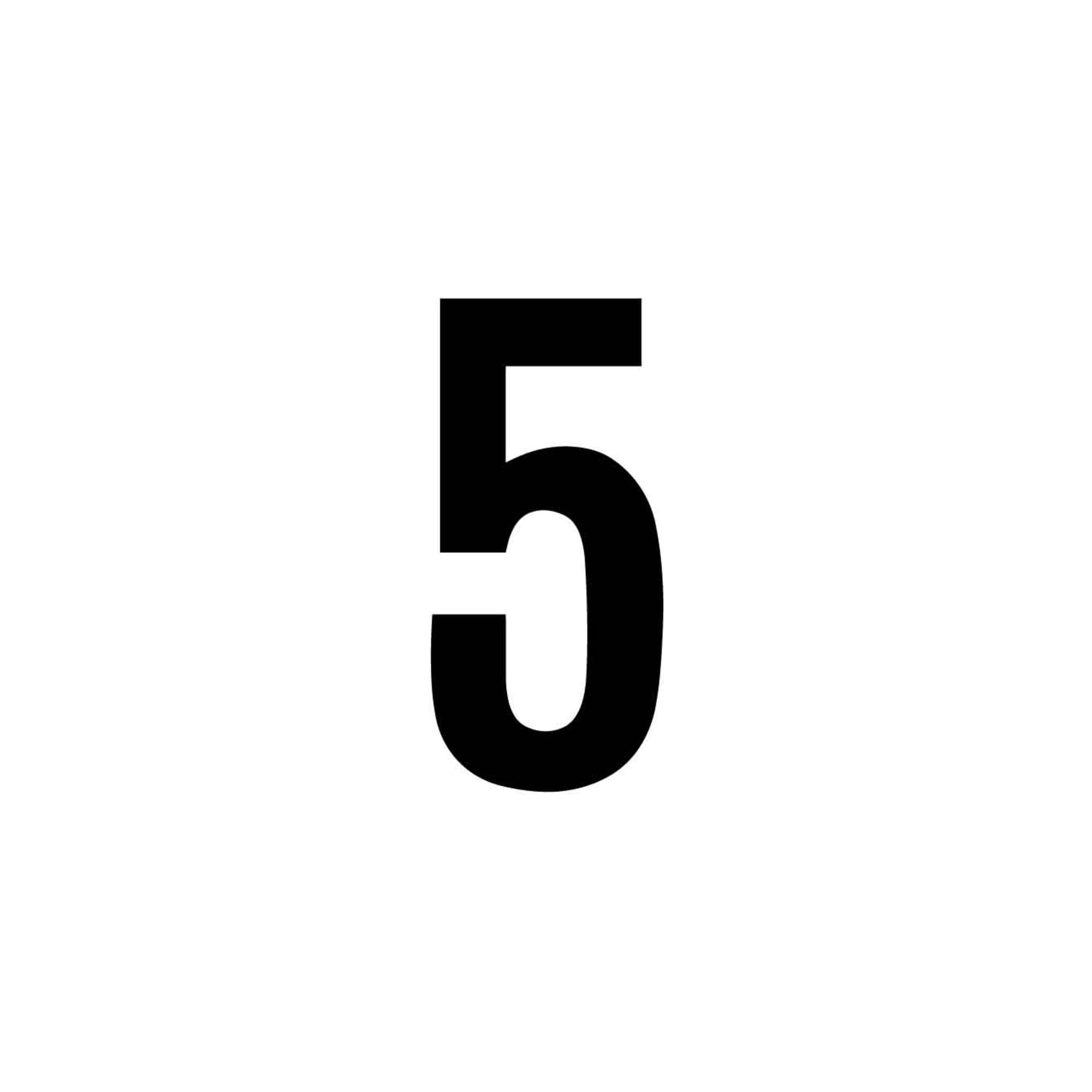 RZB Hausnummer 5 Schwarz 100mm Folie