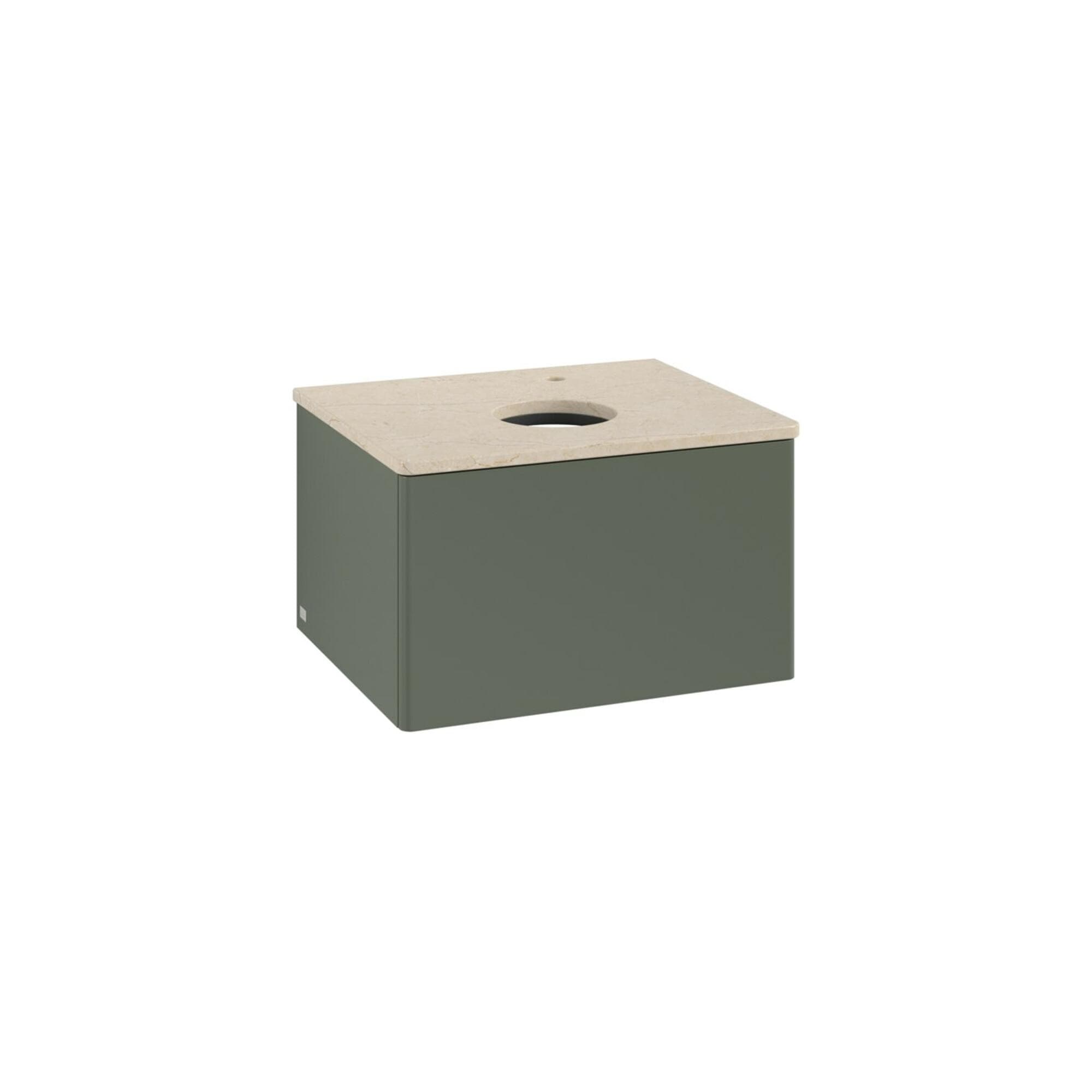 Villeroy und Boch Antao Waschtisch-Unterschrank mit Beleuchtung, 1 Auszug, Leaf Green Matt Lacquer