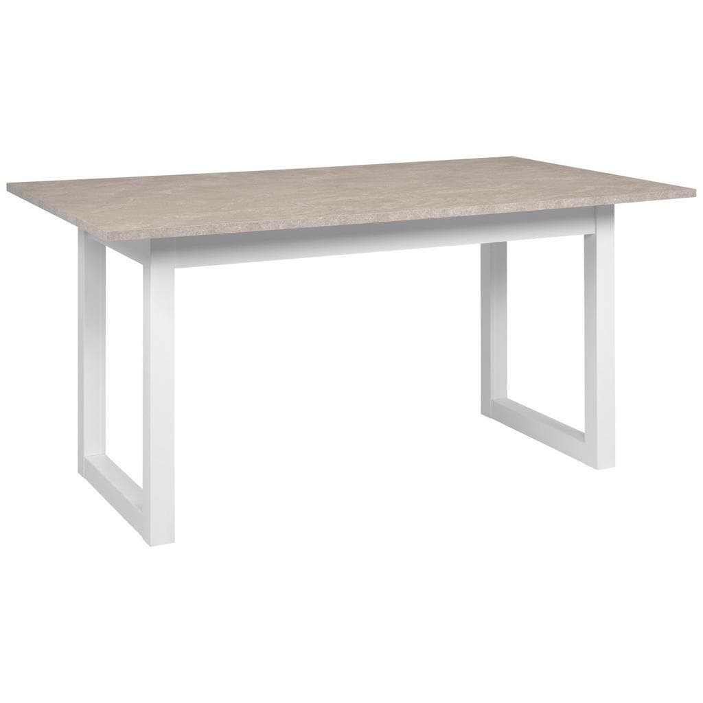 Moderner Esstisch aus Holzwerkstoff in Weiß und Sand