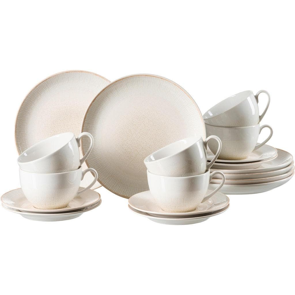 Ritzenhoff Breker Kaffeeservice Cara 18-teilig Creme Weiß Keramik
