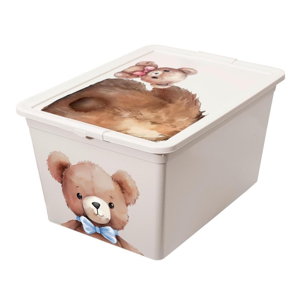 My Baby Lou Spielzeugbox Honey Beige Kunststoff Bär 36x25x48.5 cm Made in Europe