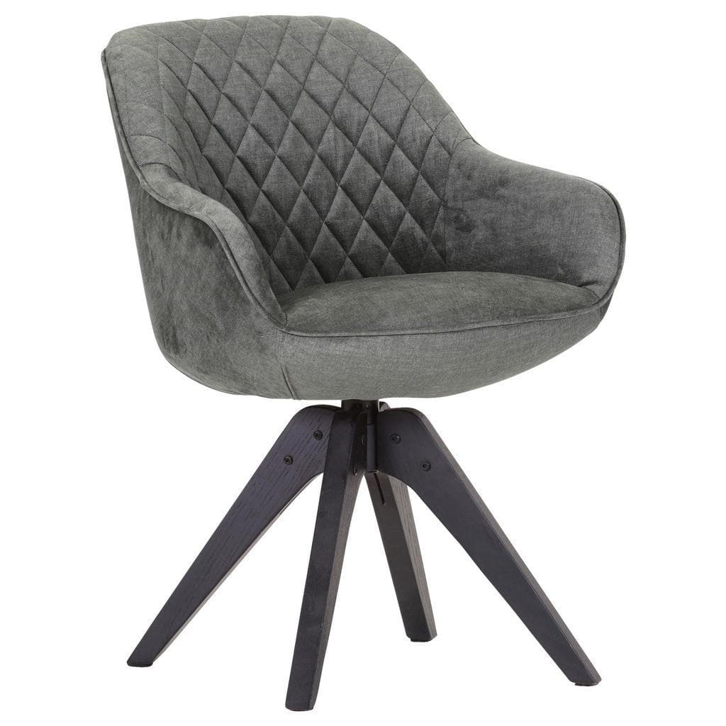 Landscape Armlehnstuhl Grau Grün Eiche Massiv Esszimmerstuhl