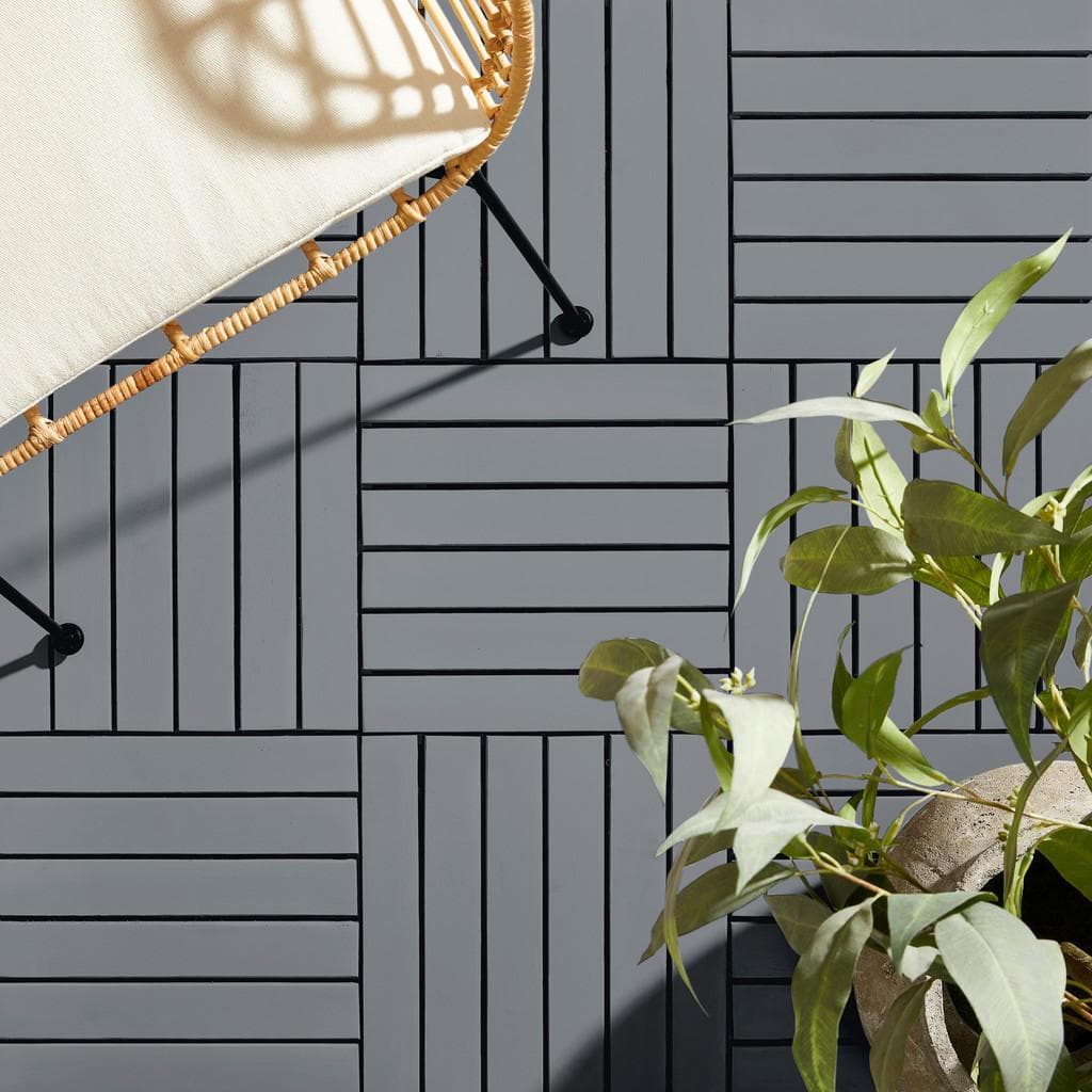 Ambia Garden Terrassenfliese 10-teilig Grau Massivholz