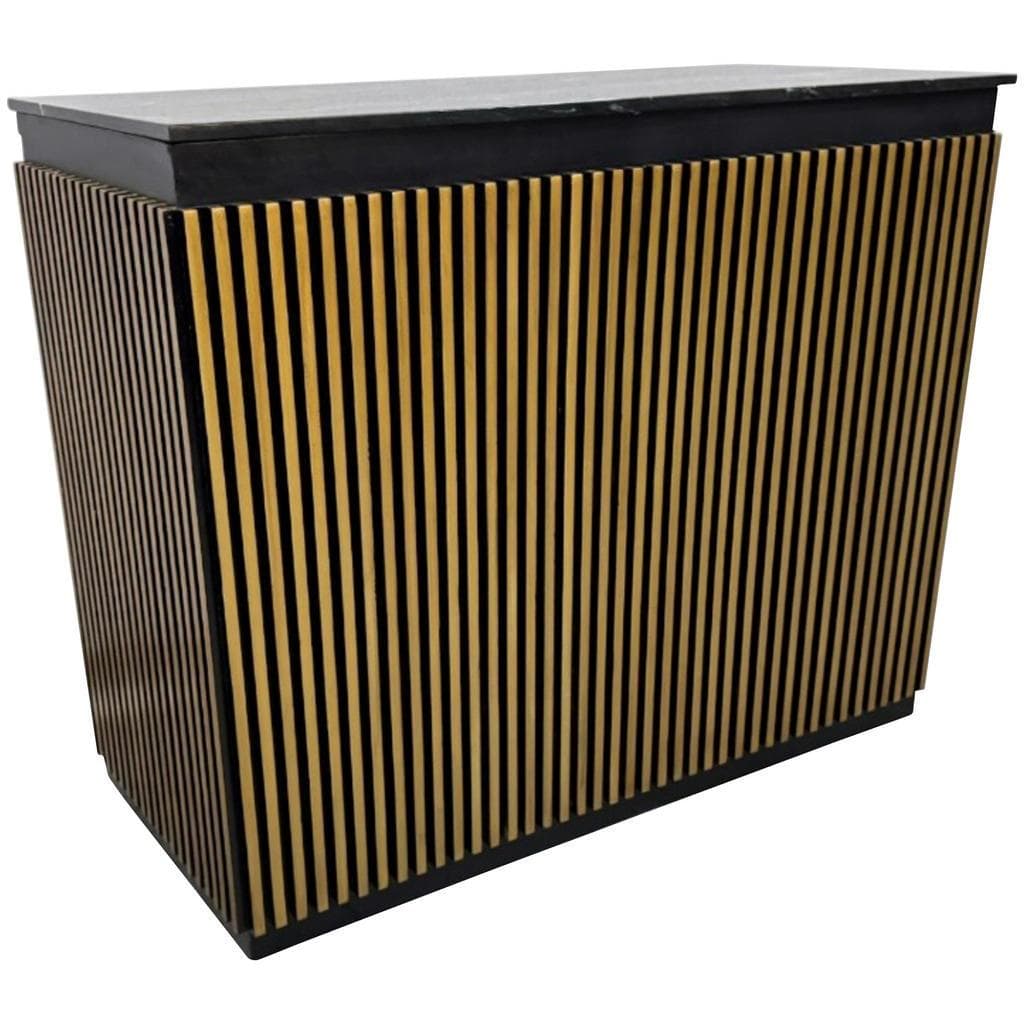 Ambia Home Barschrank Schwarz Gold Eukalyptus Mangoholz