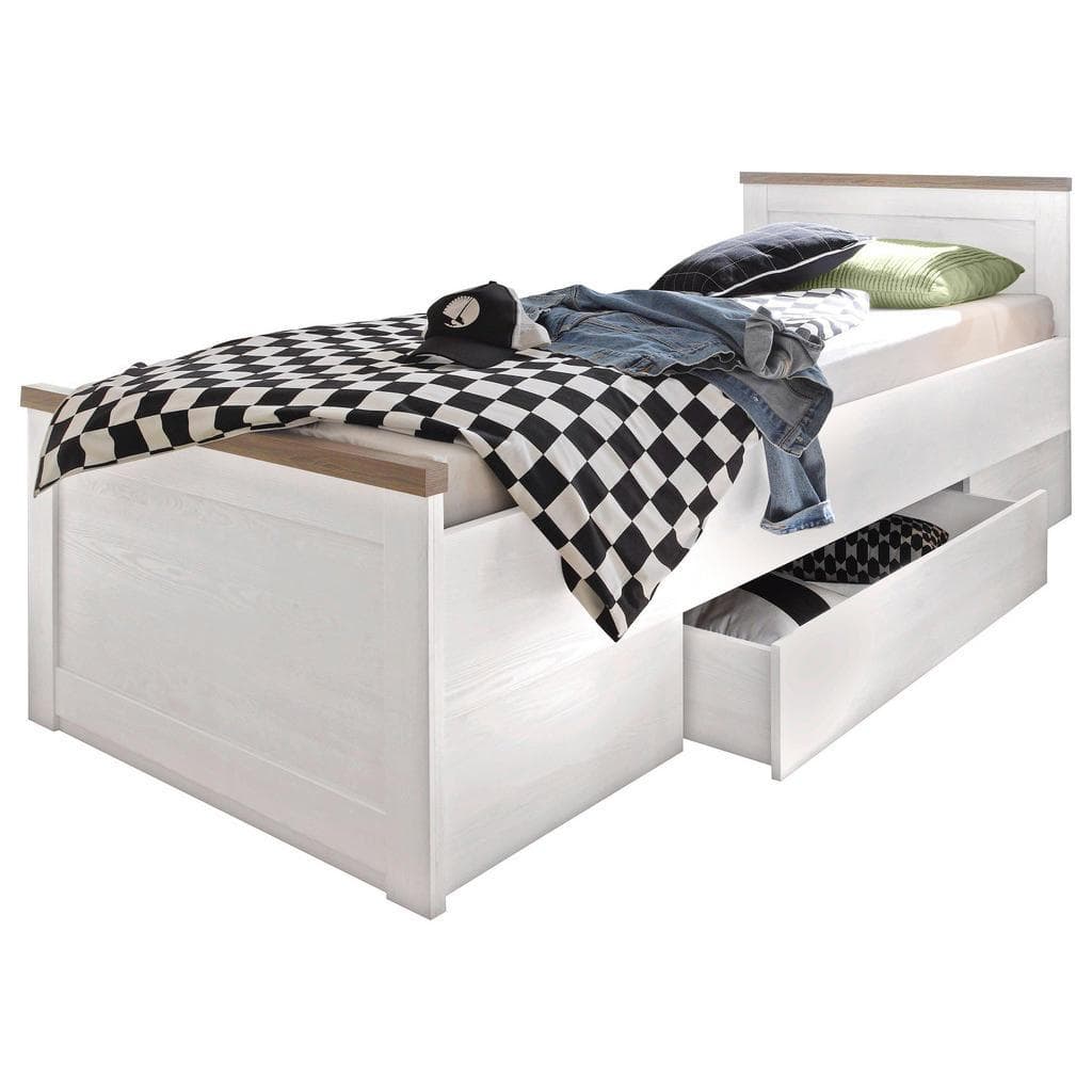 Jugendbett mit Stauraum und Landhaus-Design