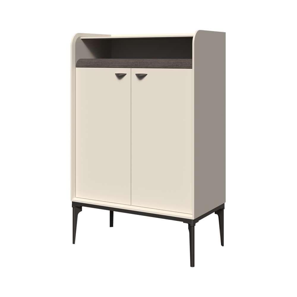 Highboard INOSIGN Sofy Sideboard Kommode Anrichte Schrank Pepper Weiß Eiche Melinga Grau