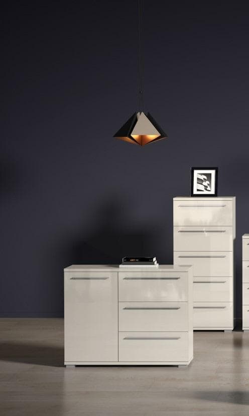 Kommode OTTO HOME Piano Hochglanz Beige 1 Tür 3 Schubladen