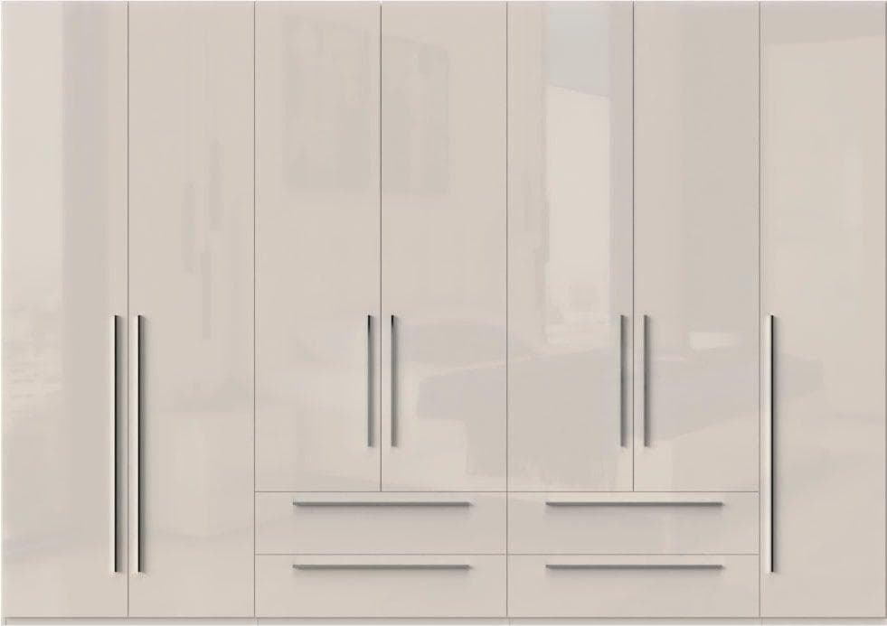 Hochglanz Kleiderschrank beige mit Soft-Close
