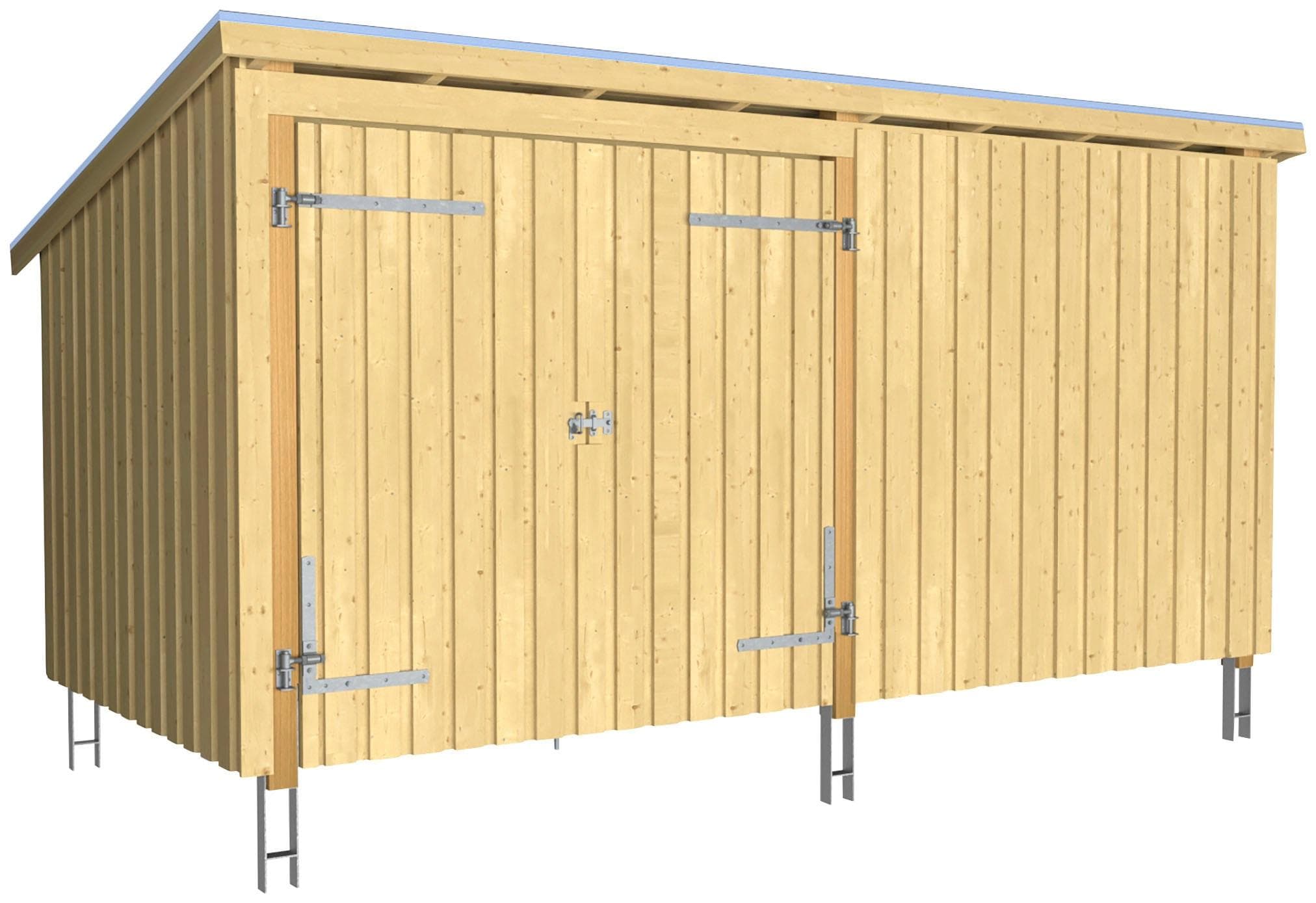 Gartenhaus Nordic - Holzwerkstoff, beige, 218x220x432 cm