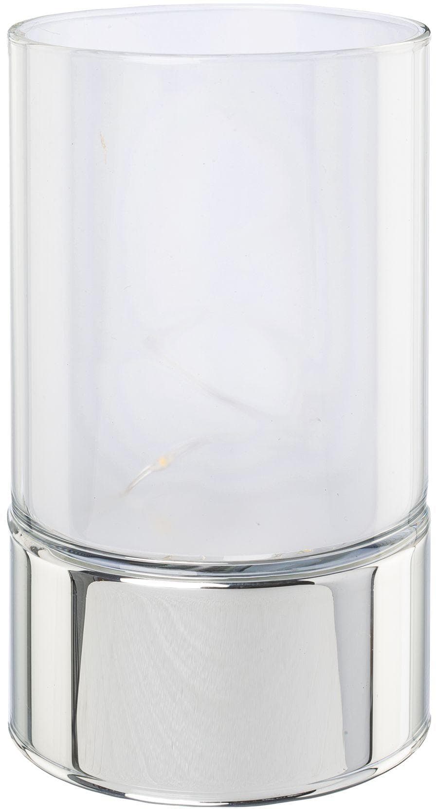 CREATIV HOME LED-Leuchte Silber Glas Sterneffekt 2er Set