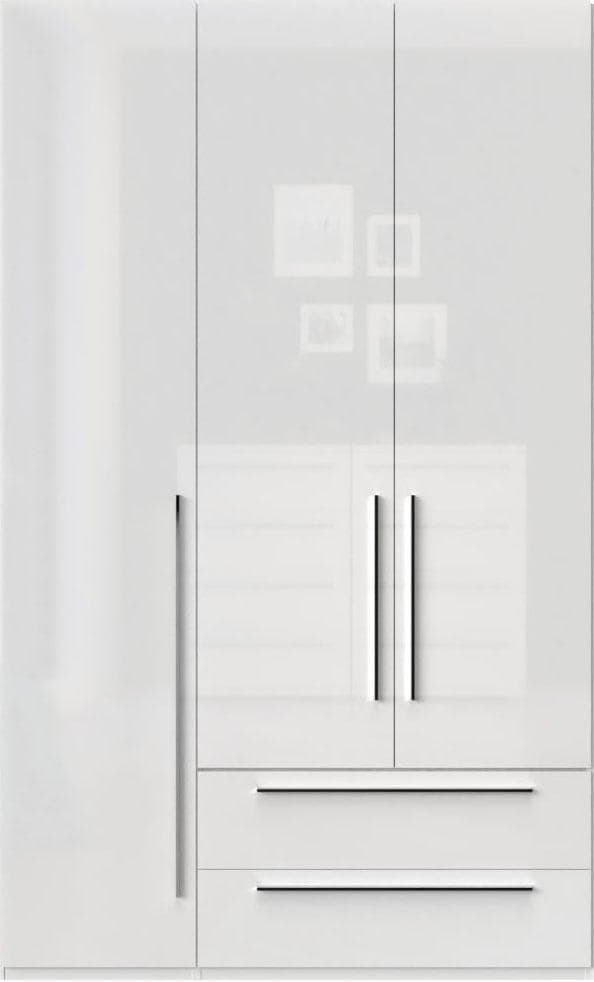 Hochglanz-Kleiderschrank Weiß mit Soft-Close