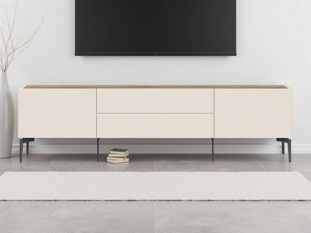 OTTO HOME Sky45 TV-Board Beige Schwarz Holzwerkstoff