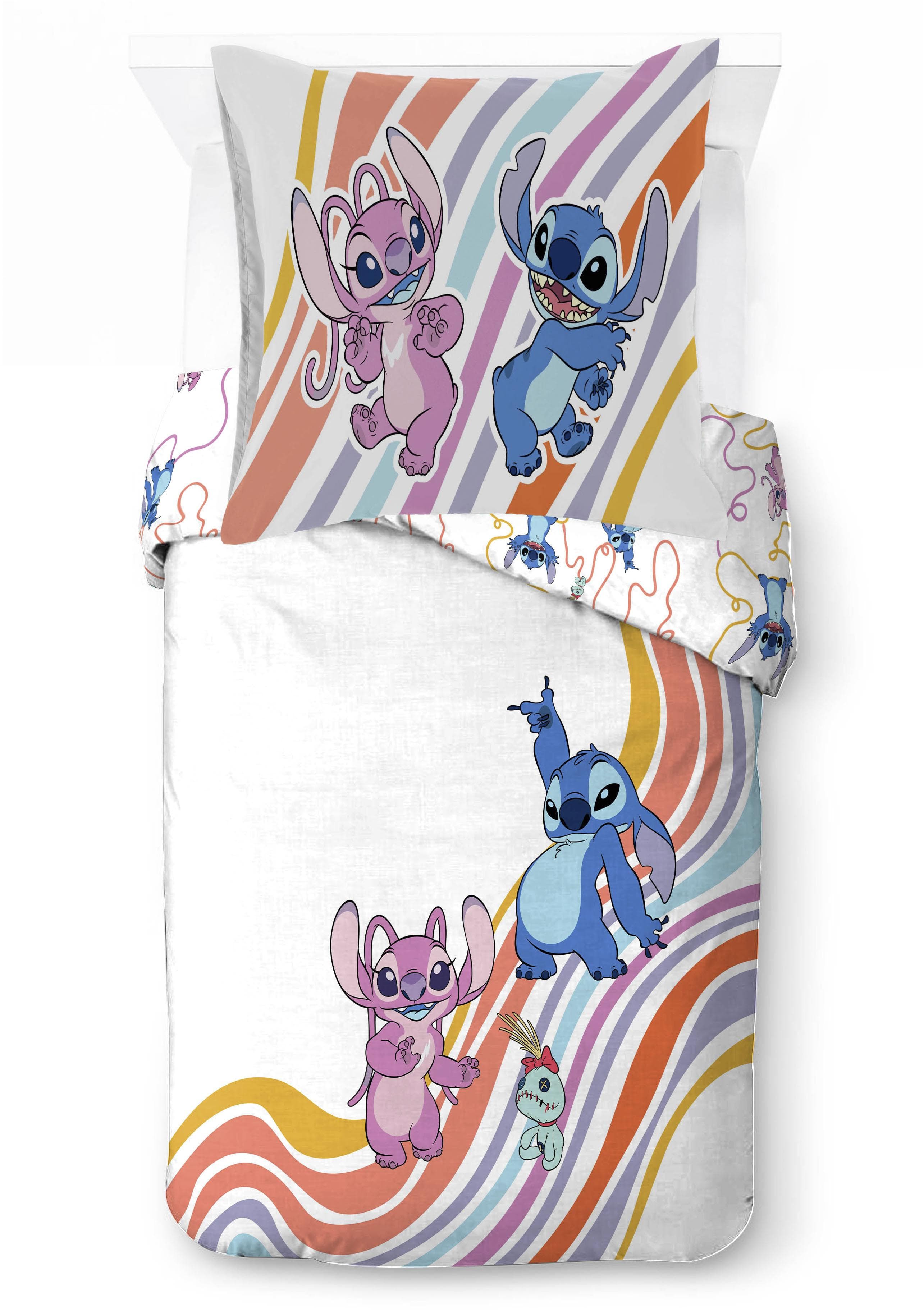 Kinderbettwäsche Disney Lilo & Stitch Bettbezug-Set 135x200 cm + Kissenbezug 80x80 cm