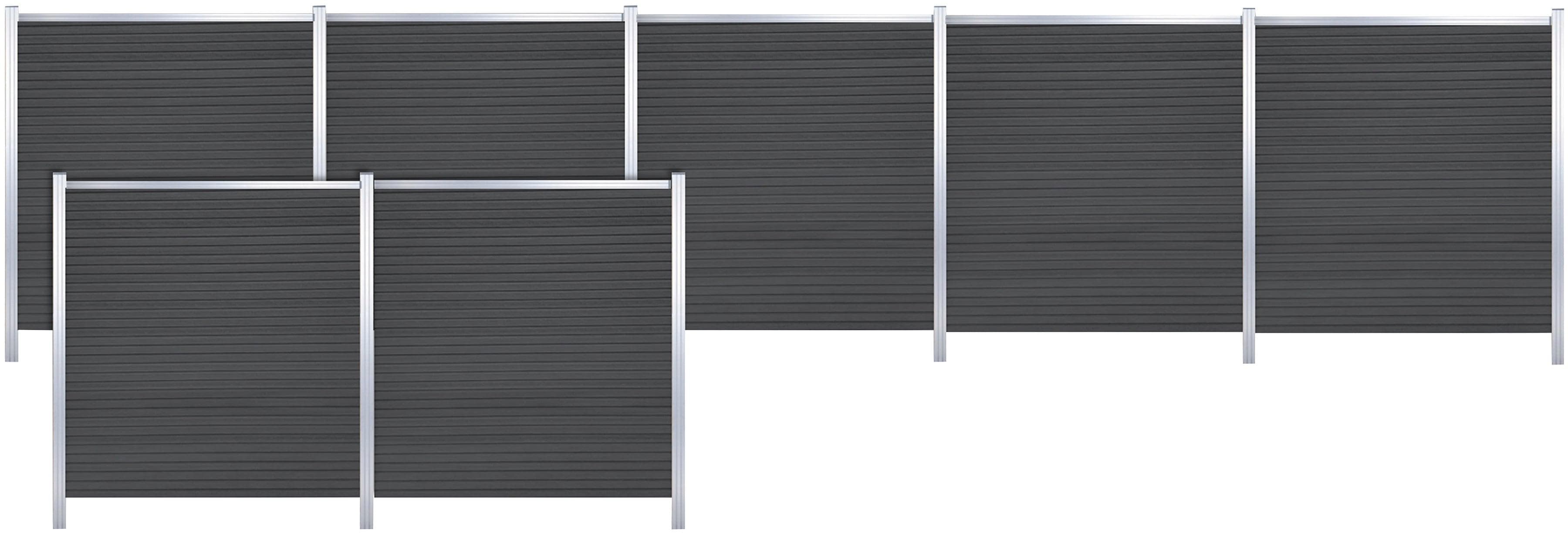 Sichtschutzelement TETZNER & JENTZSCH Warren 5 Schwarzbraun WPC Aluminium