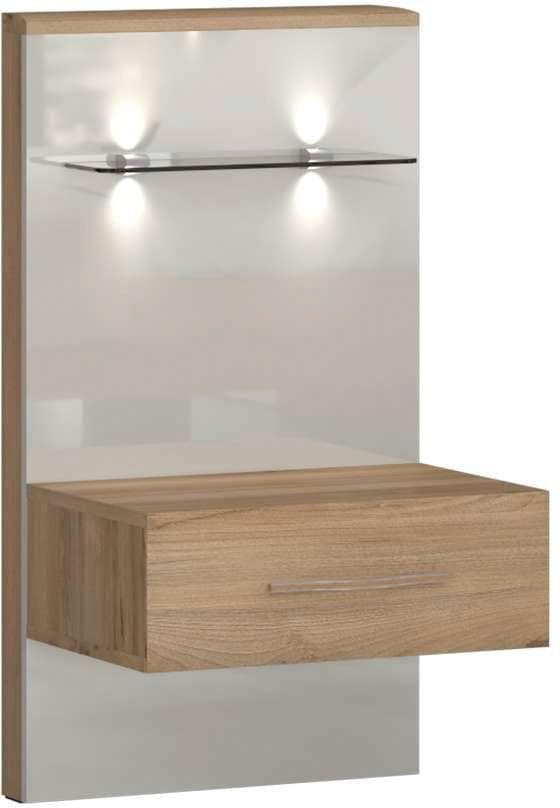 Hochglanz Nachtkonsole mit Beleuchtung und kratzfestem UV-Lack