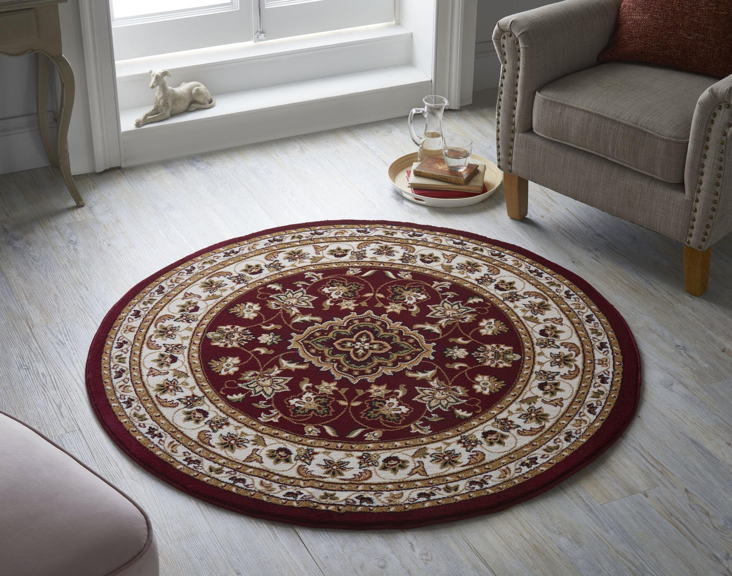 FLAIR RUGS Sherborne Teppich Rot Orientalisch Maschinell Gewebt