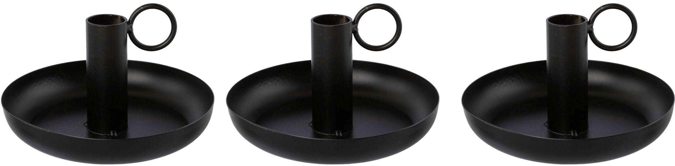 OTTO HOME Stabkerzenhalter Engla Schwarz Metall 3er Set