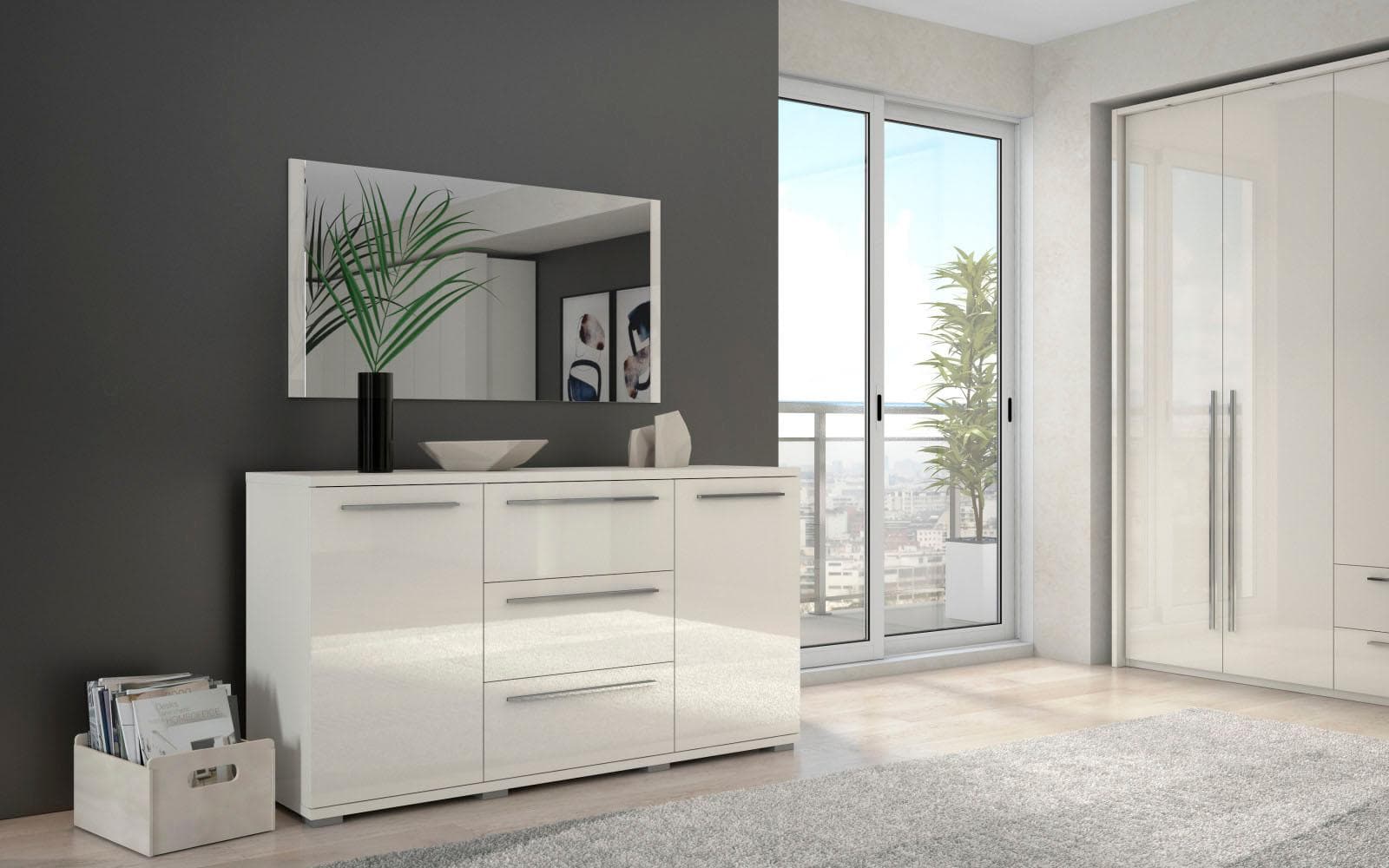 Places of Style Piano Kombikommode Hochglänzend UV Lackiert Soft-Close