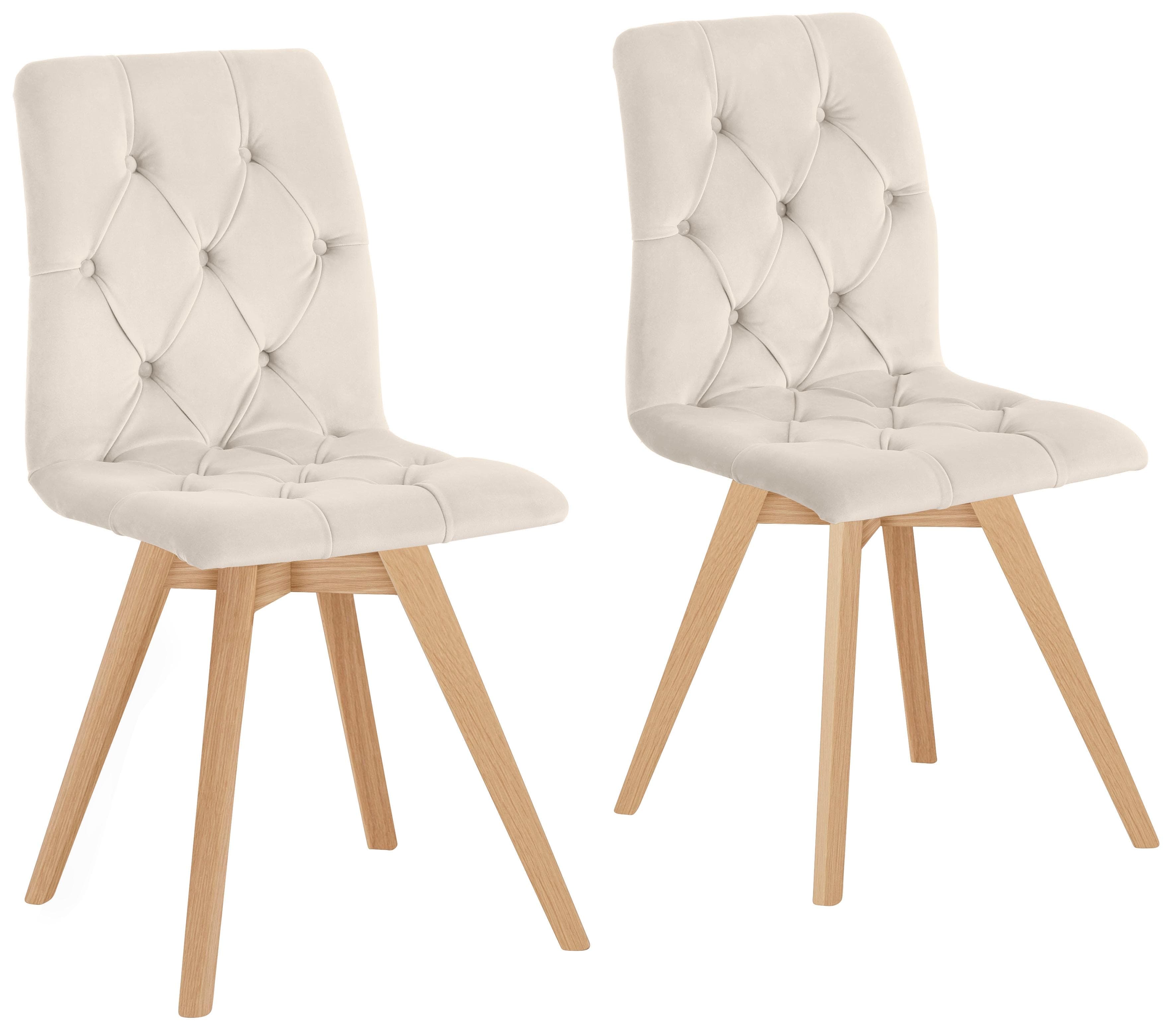 Esszimmerstuhl ANDAS Rania Beige Massivholzbeine
