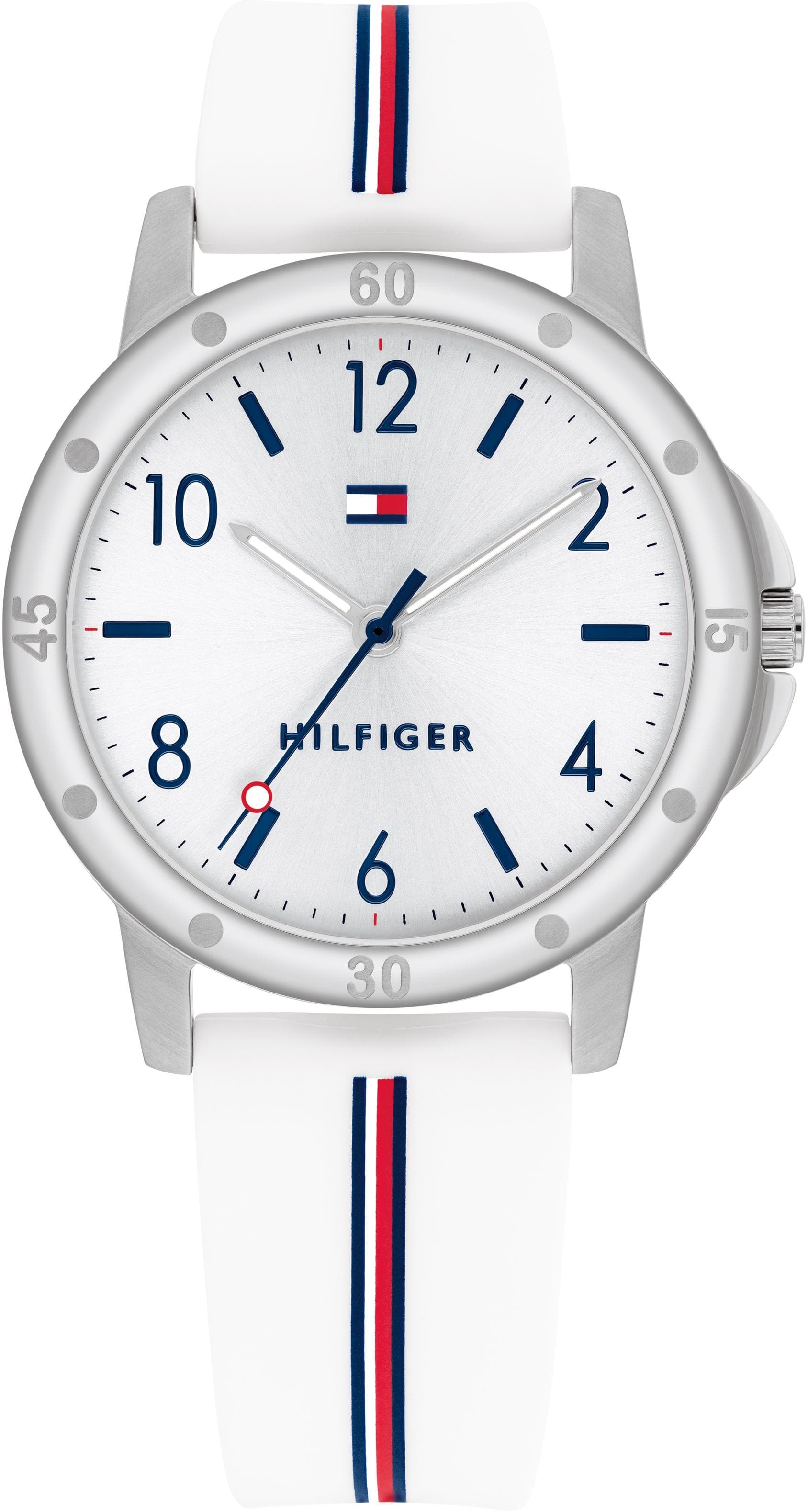 Tommy Hilfiger Kinder Quarzuhr Weiß Rot Blau Edelstahl